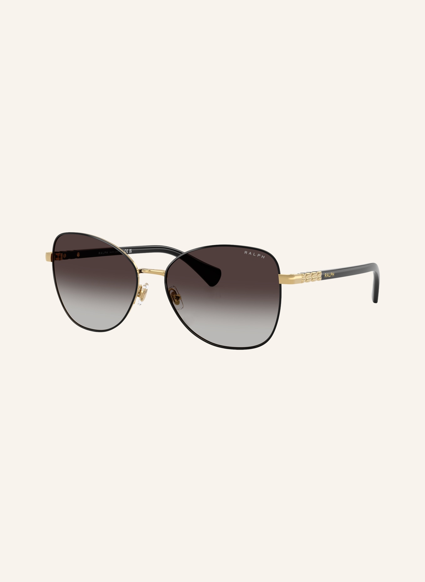 RALPH Sunglasses RA4147: BLACK/GOLD/GRAY GRADIENT