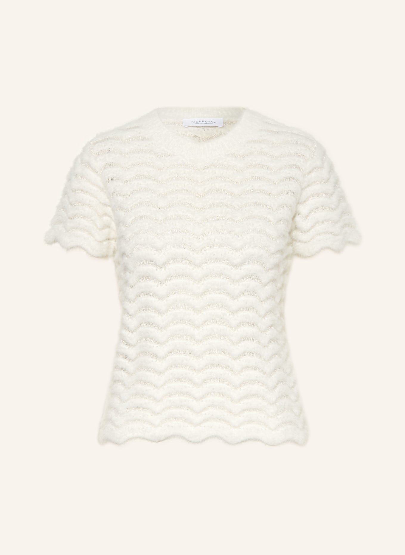 Rich & Royal Strickshirt mit Pailletten: ECRU