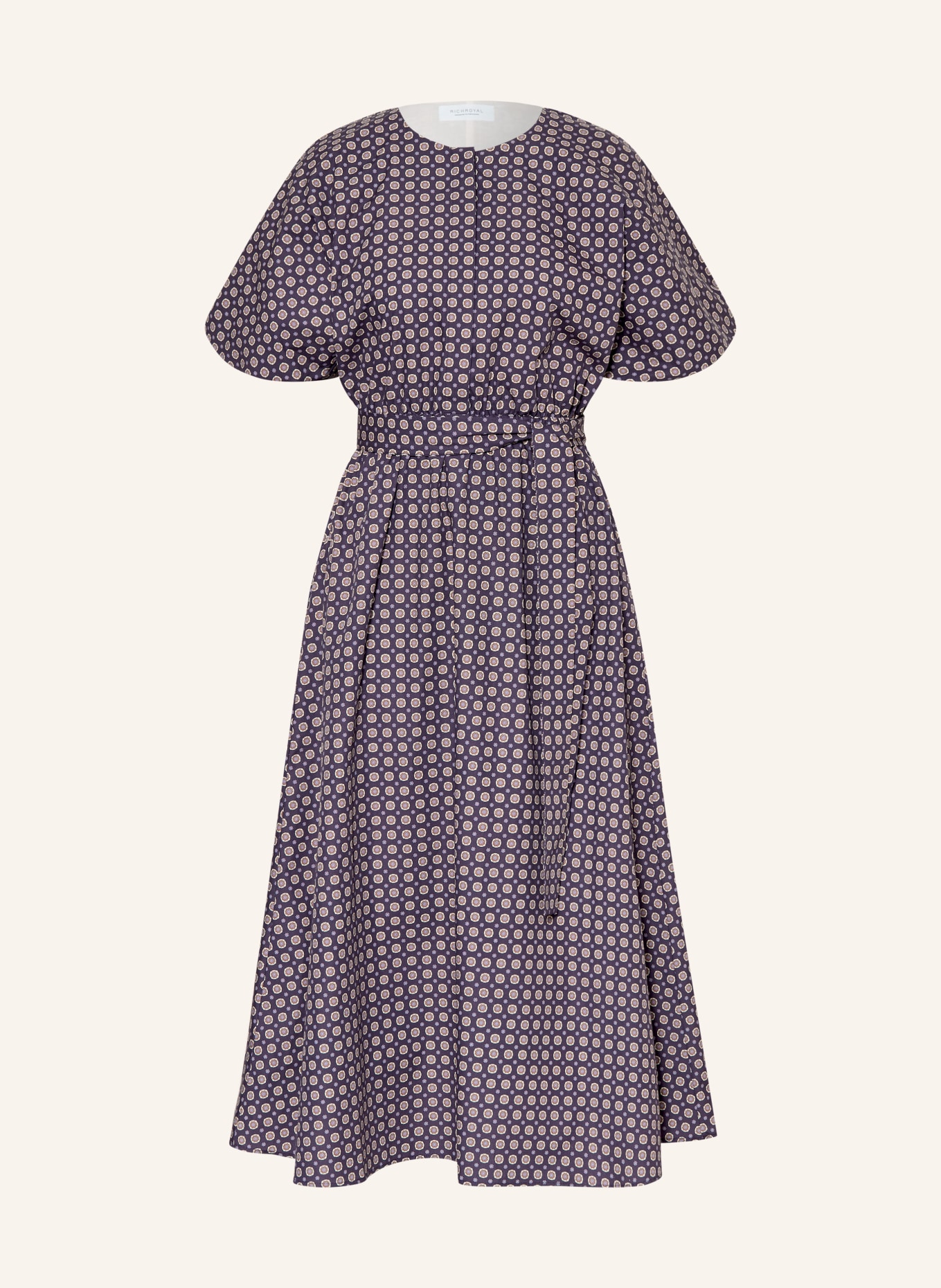 Rich & Royal Kleid: DUNKELLILA / ECRU / DUNKELORANGE