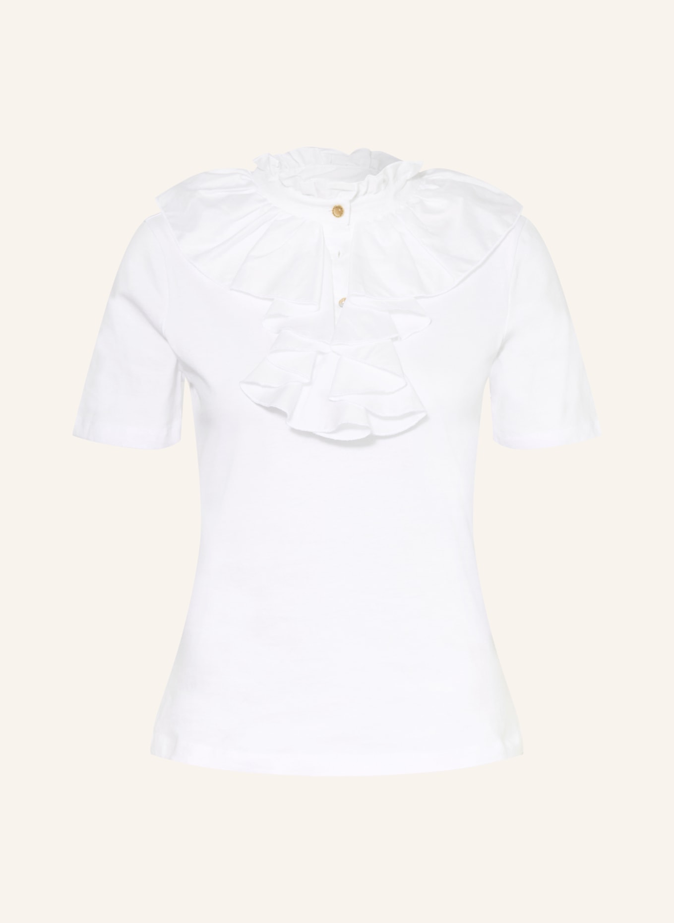 Rich & Royal T-shirt à volants: BLANC