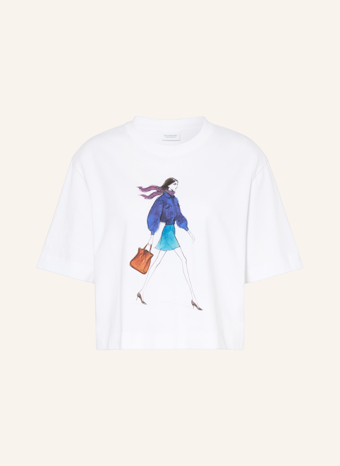 Rich & Royal T-shirt: WHITE / BROWN / BLUE