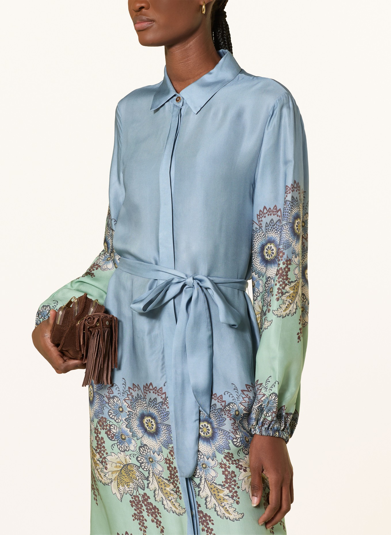 Rich & Royal Shirt dress: BLUE / MINT / BLUE