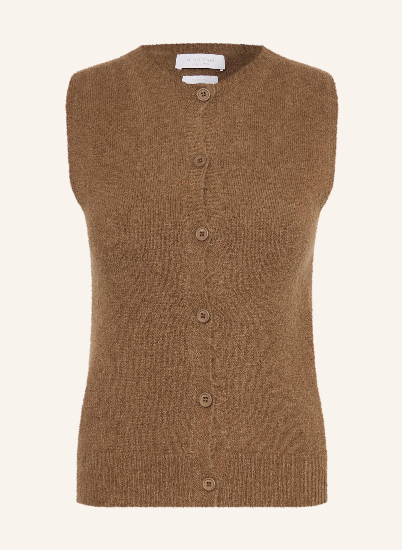 Rich & Royal Knit vest: COGNAC