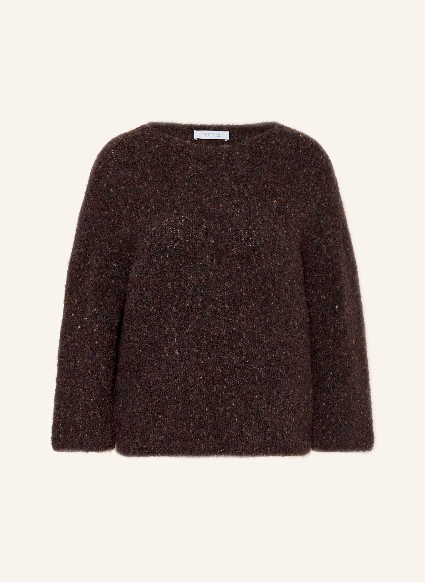 Rich & Royal Trui met alpaca: MARRON FONCÉ / DONKERROOD / ORANJE