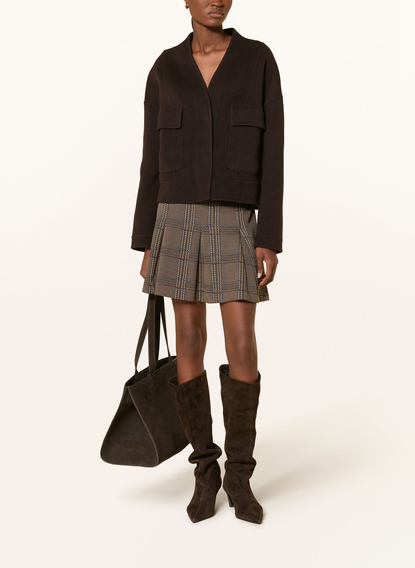 Rich & Royal Boxy jacket: DARK BROWN