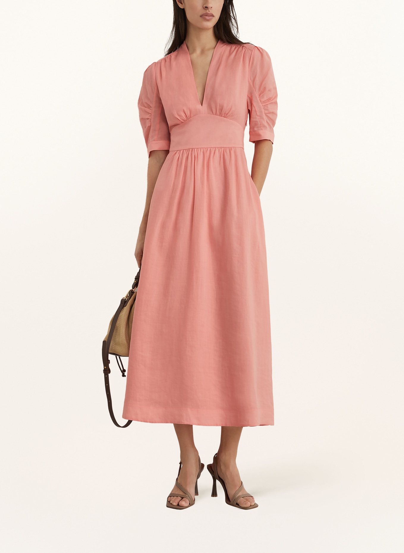 REISS Jurk POPPY: LICHTROOD