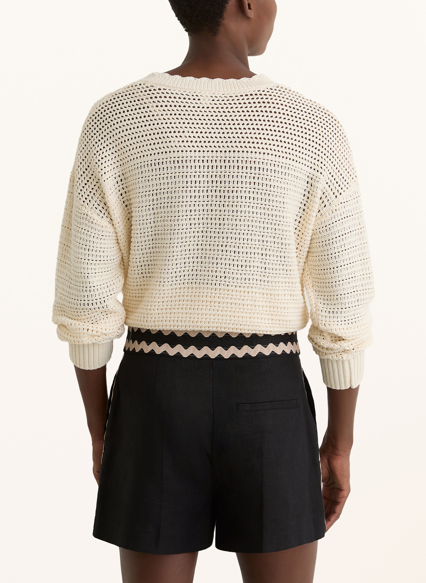 REISS Leinenshorts MILA: SCHWARZ / BEIGE