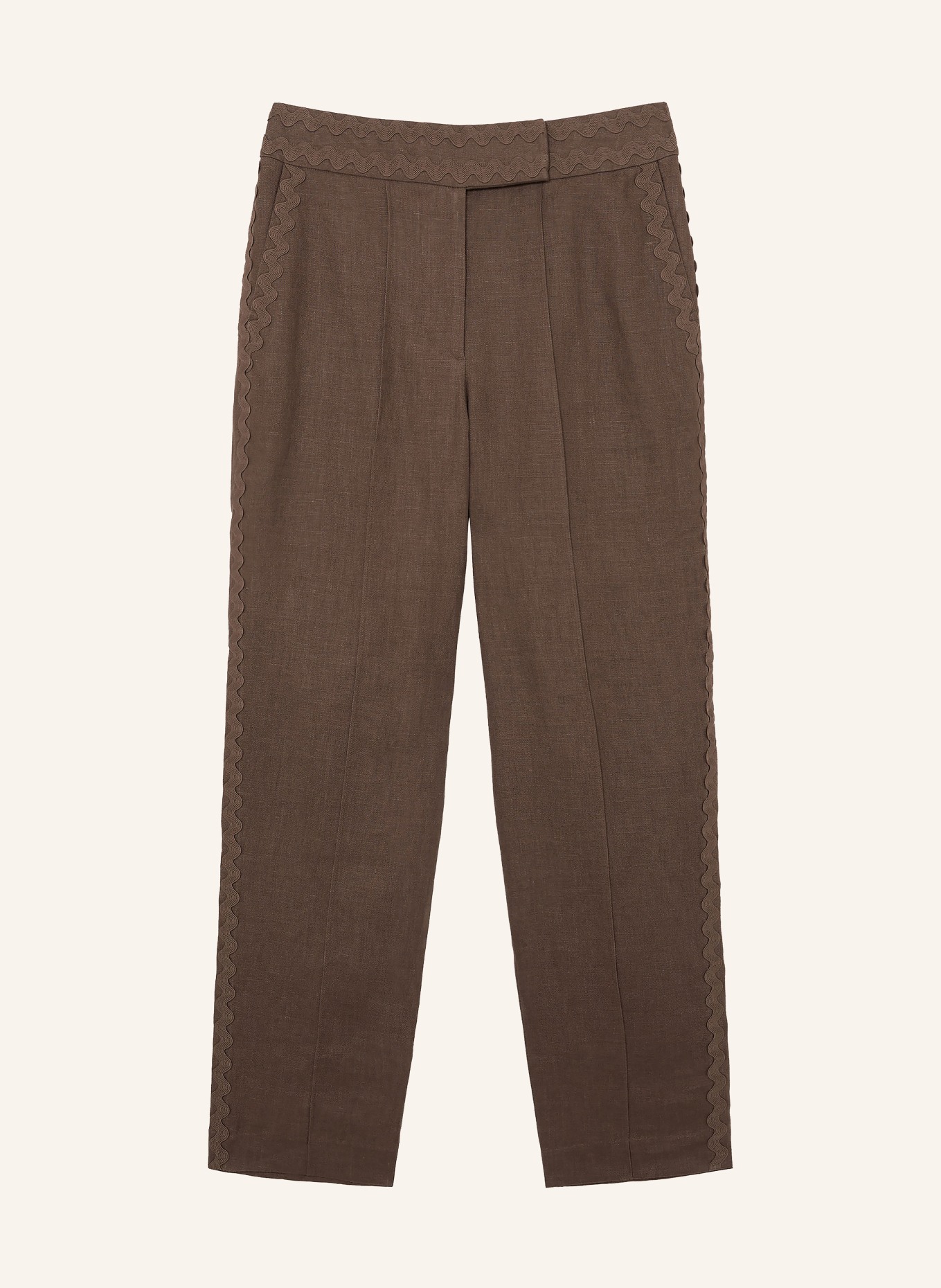 REISS 7/8-Chino MILA aus Leinen: BRAUN
