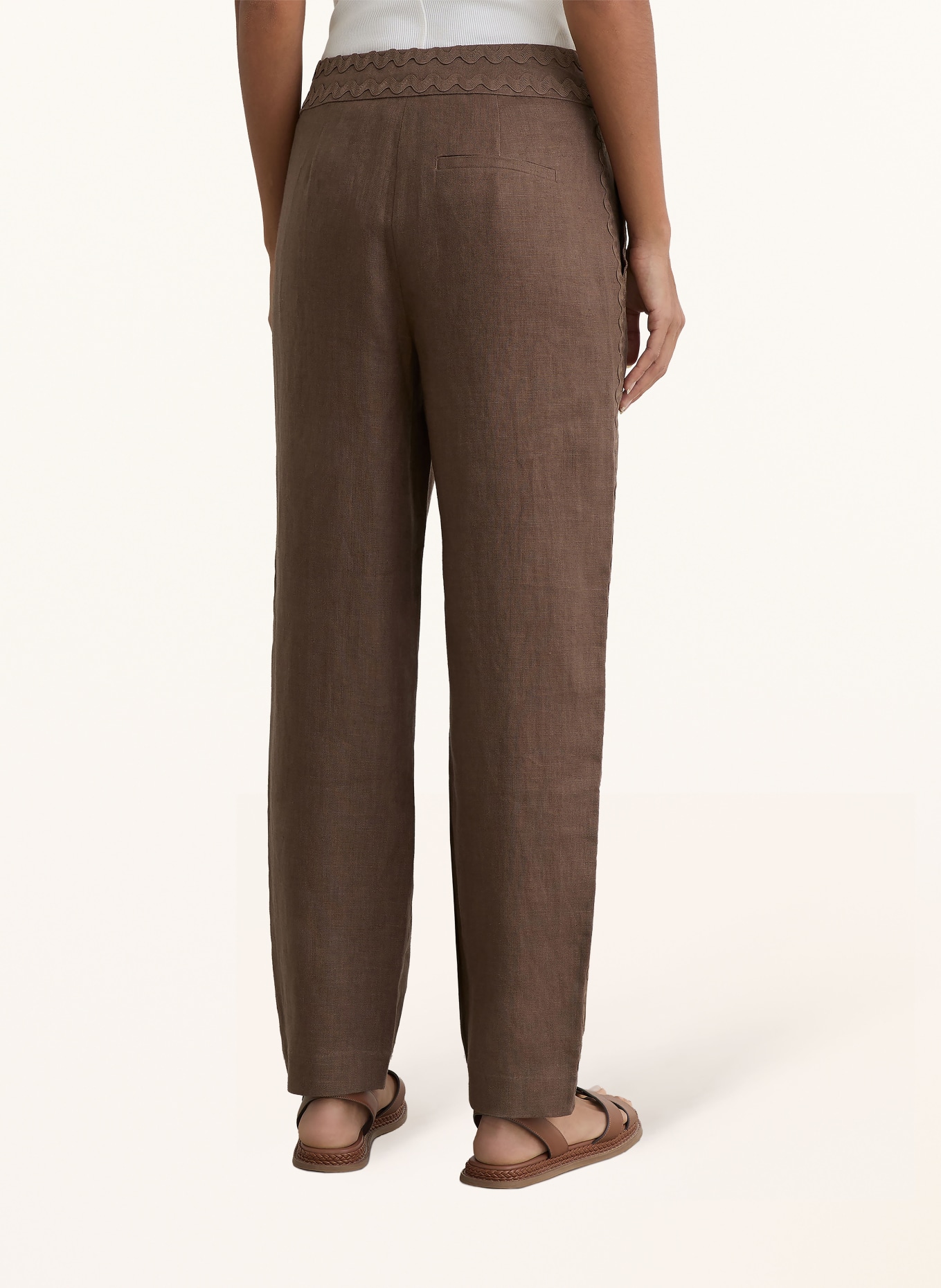 REISS 7/8-Chino MILA aus Leinen: BRAUN