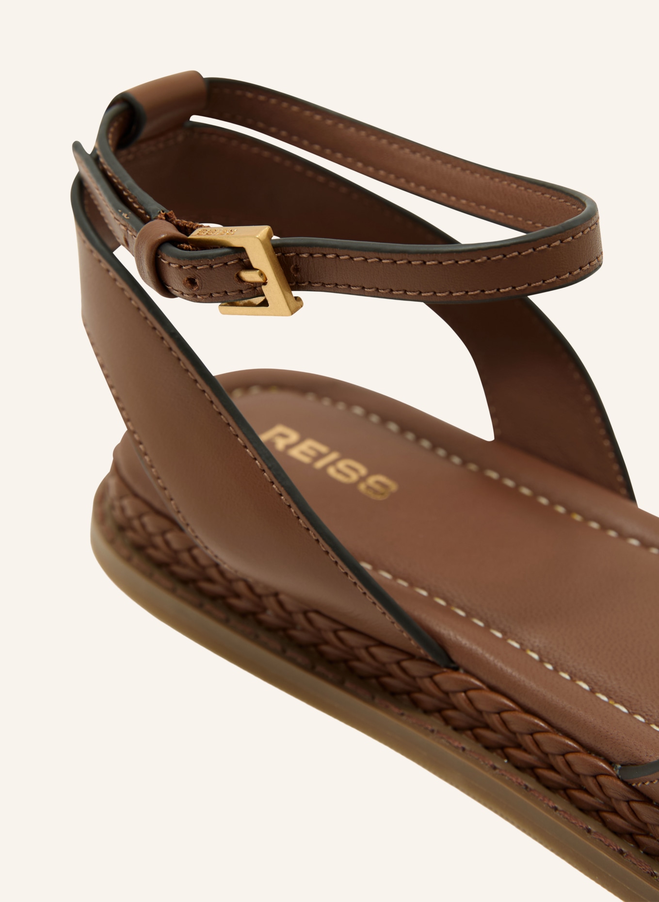 REISS Sandalen EMMA: BRAUN / GOLD