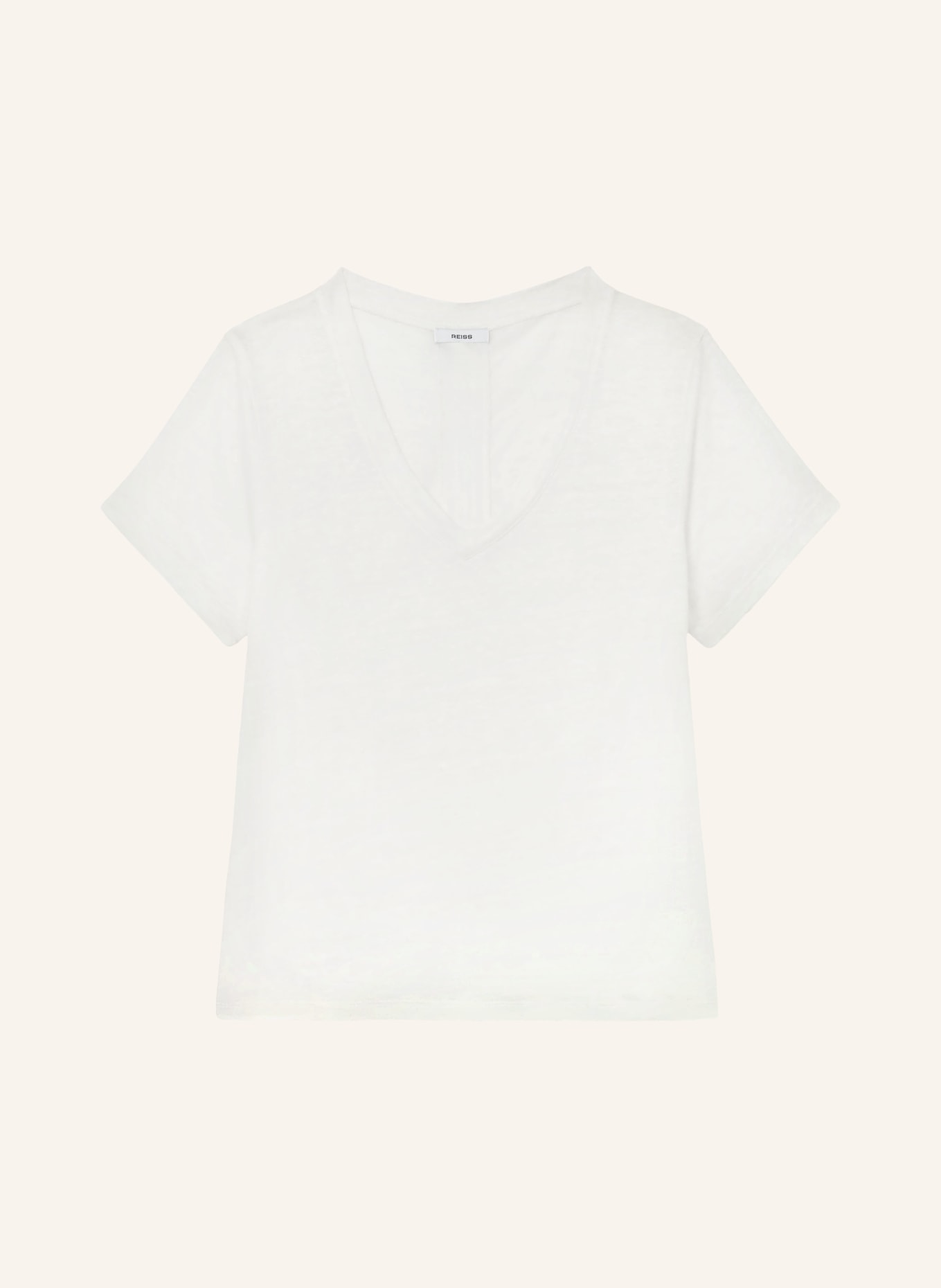 REISS T-Shirt LOLA aus Leinen: WEISS