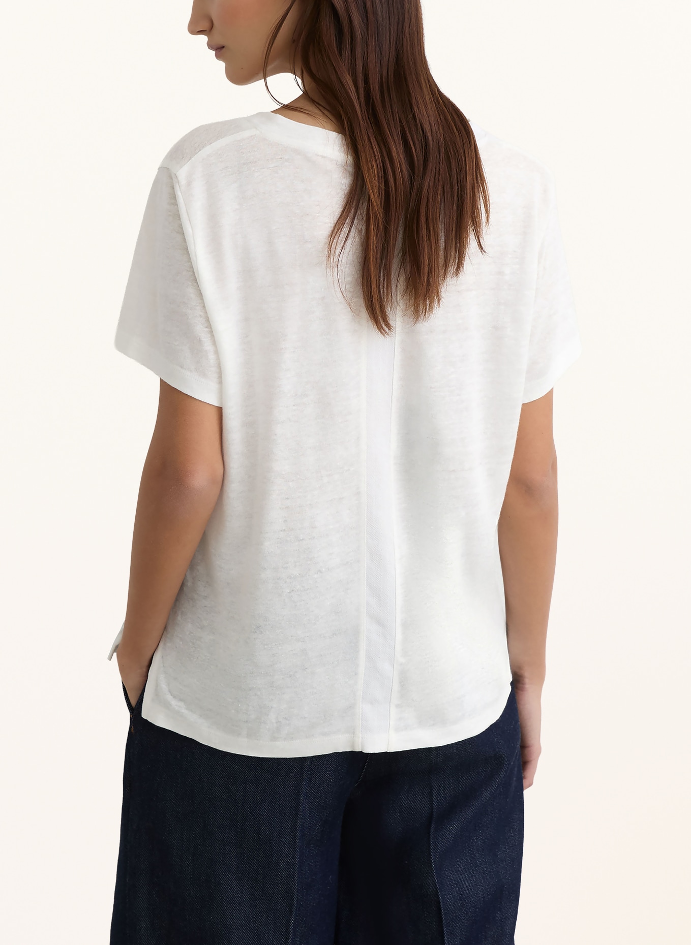 REISS T-Shirt LOLA aus Leinen: WEISS