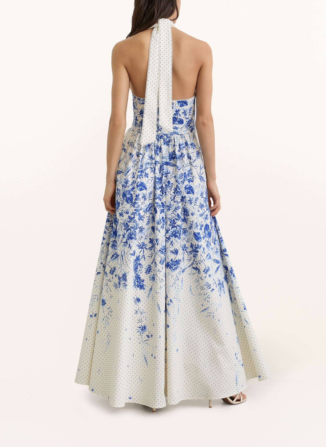 REISS Šaty AMAYA: MODRÁ / BÍLÁ / ČERNÁ