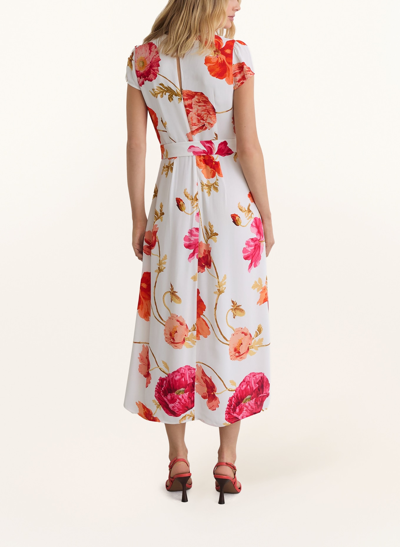 REISS Kleid LYRA: ECRU / PINK / ORANGE