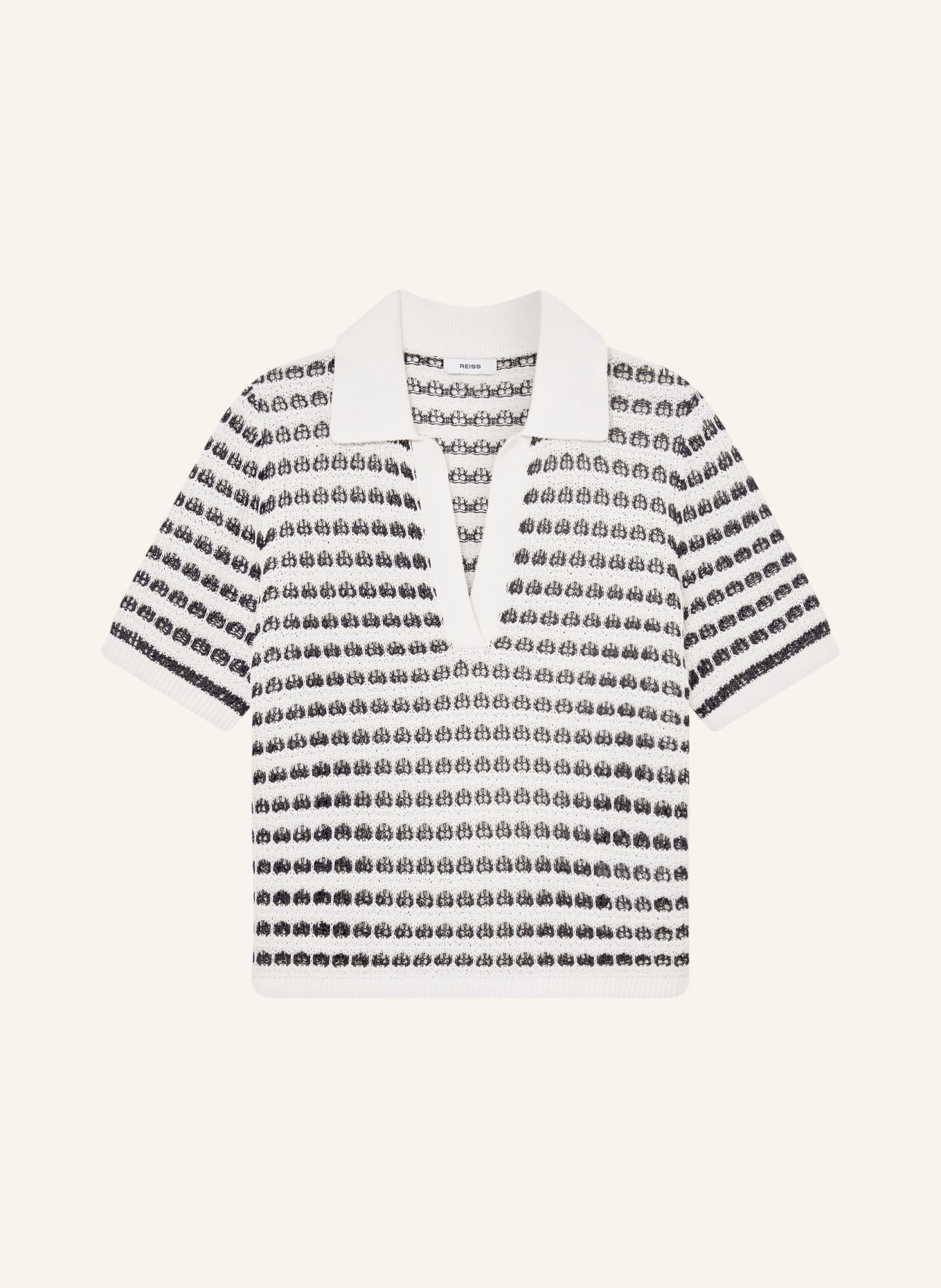 REISS Strick-Poloshirt GEMMA: DUNKELBLAU / WEISS