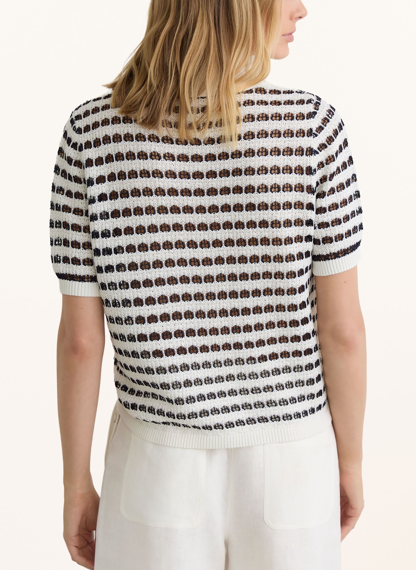 REISS Strick-Poloshirt GEMMA: DUNKELBLAU / WEISS