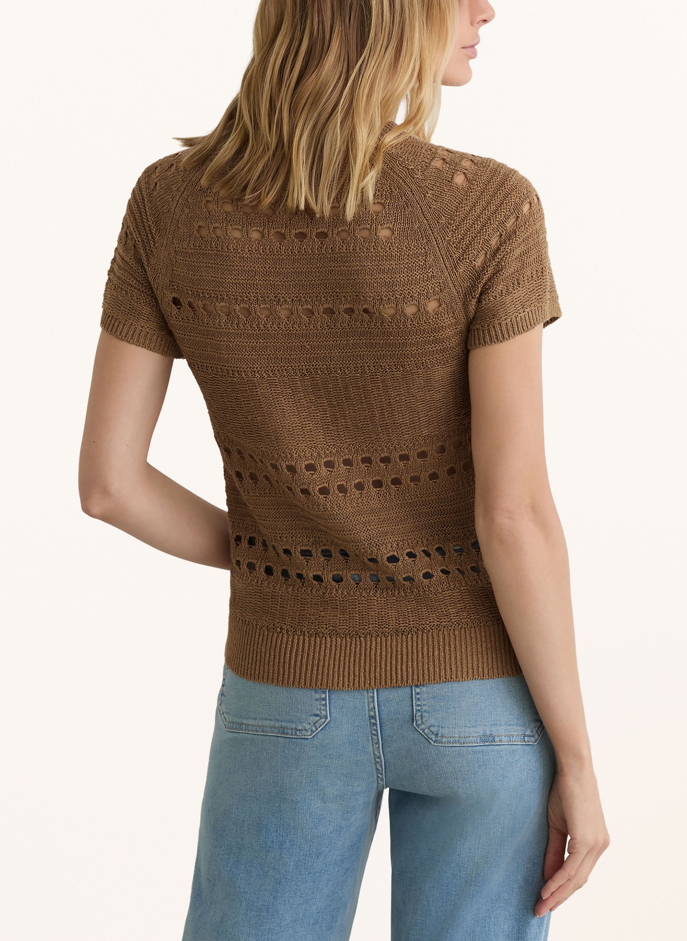 REISS Strickshirt CHLOE aus Seide: BRAUN