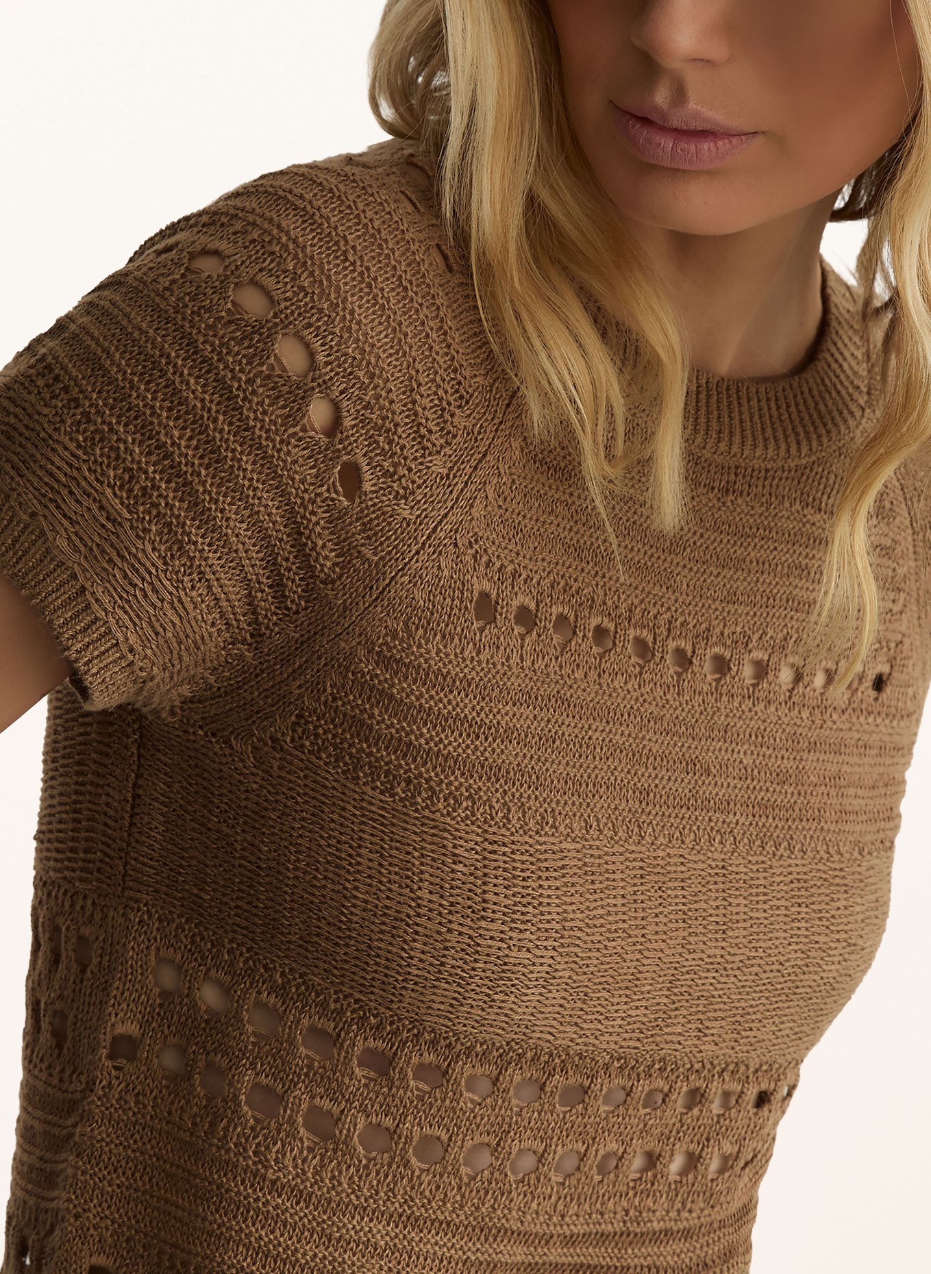 REISS Strickshirt CHLOE aus Seide: BRAUN