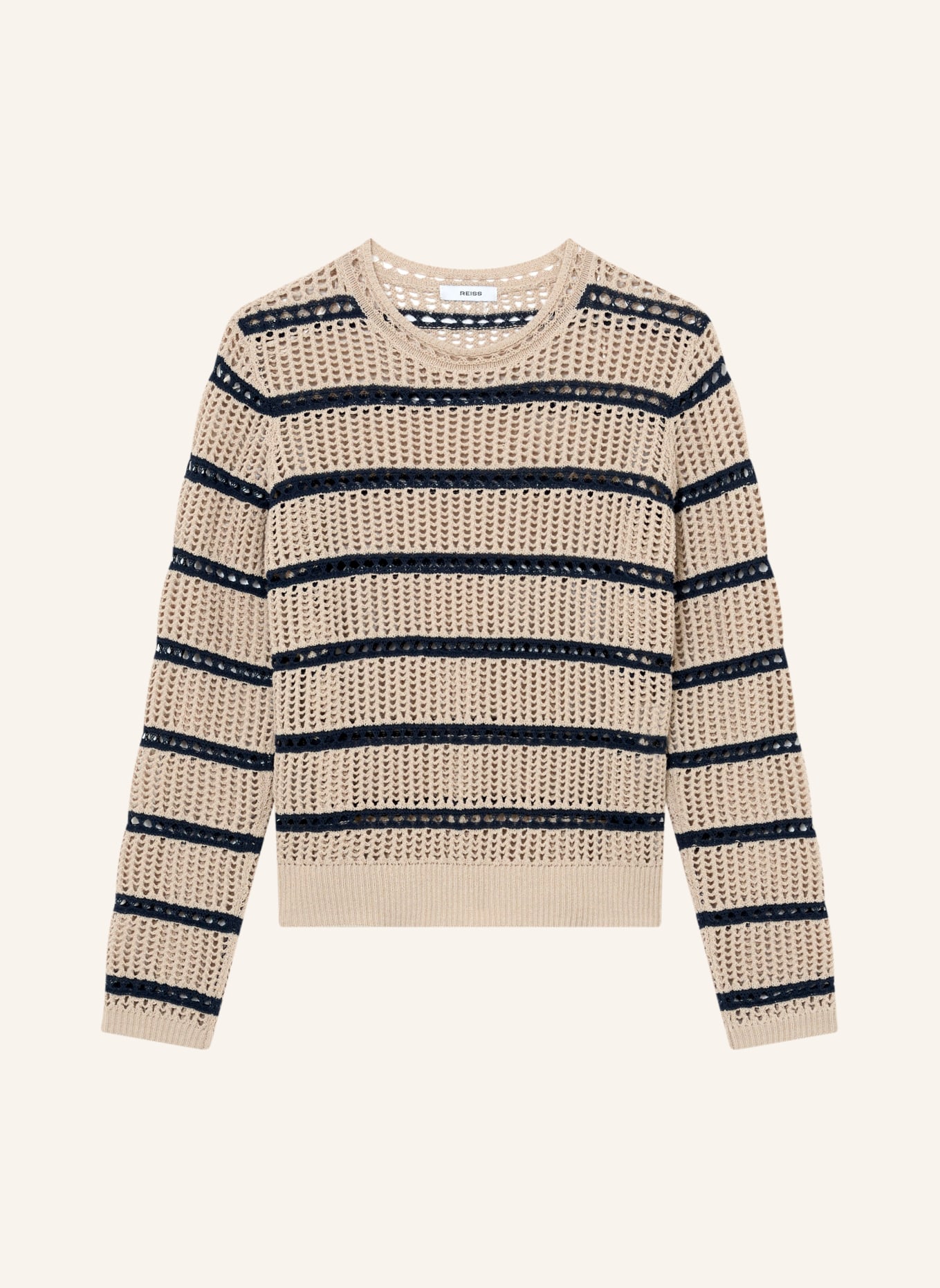 REISS Svetr SKYLAR: SVĚTLE HNĚDÁ / TMAVĚ MODRÁ