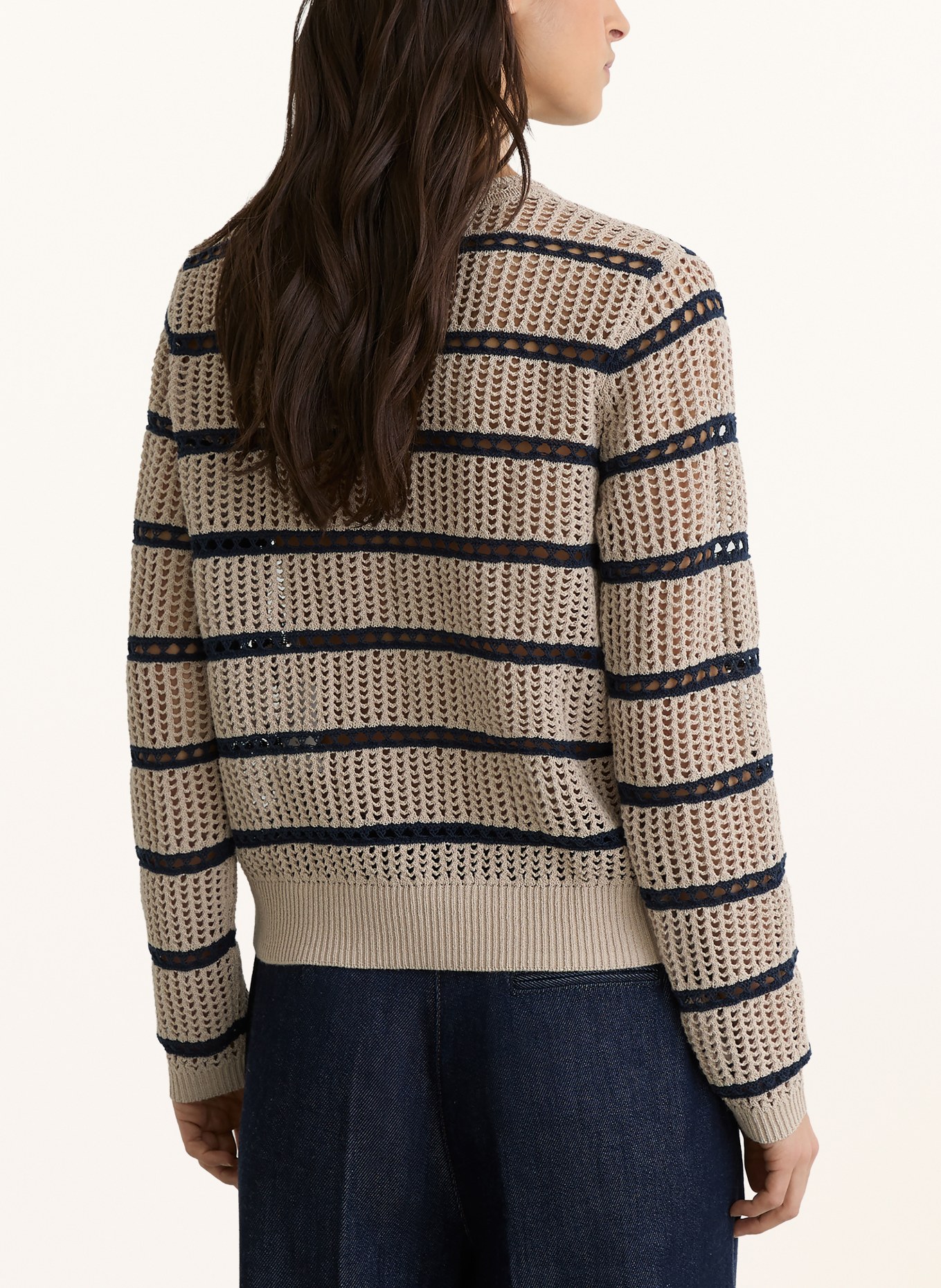 REISS Svetr SKYLAR: SVĚTLE HNĚDÁ / TMAVĚ MODRÁ