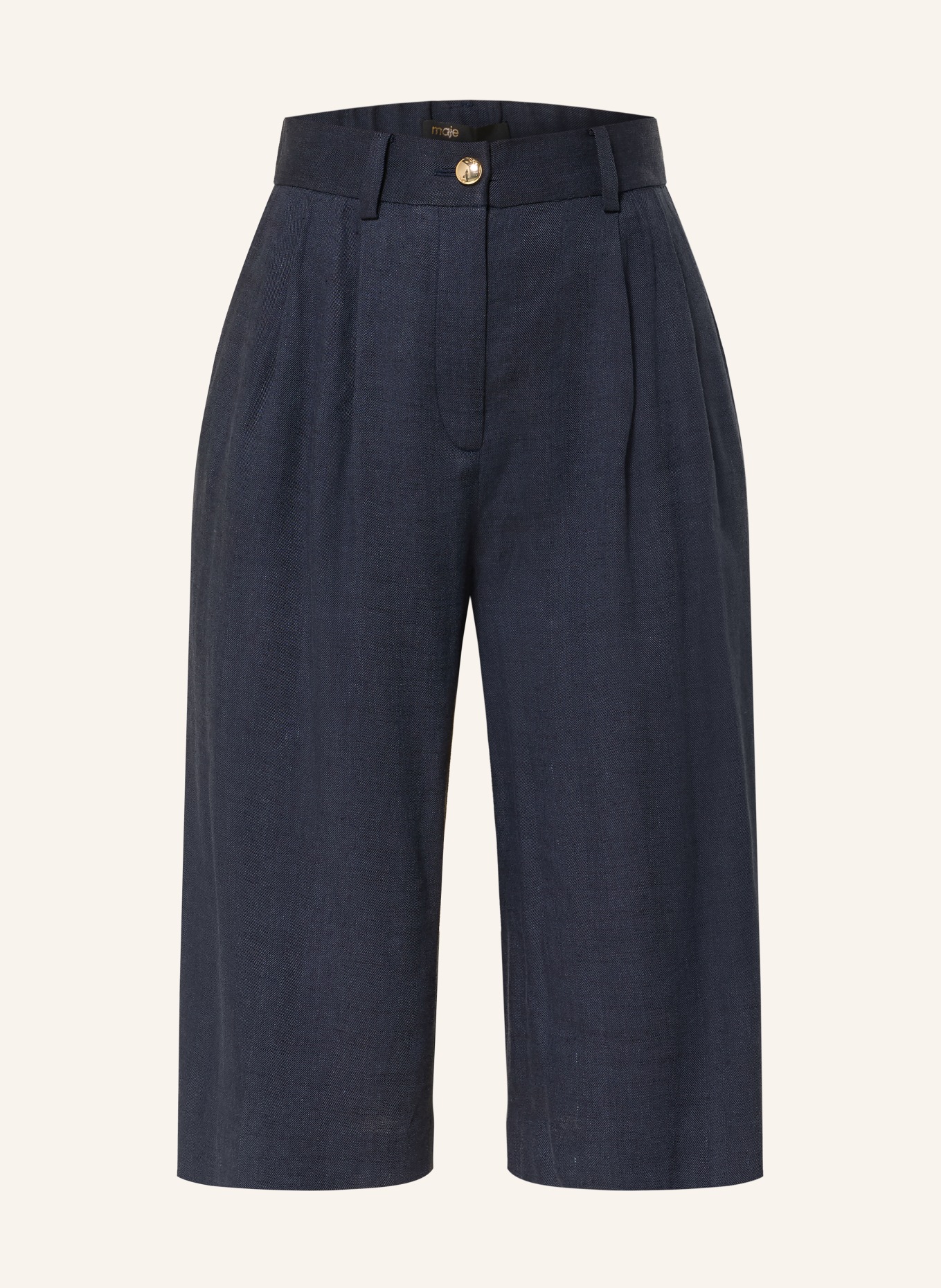 maje Bermudas mit Leinen: DUNKELBLAU