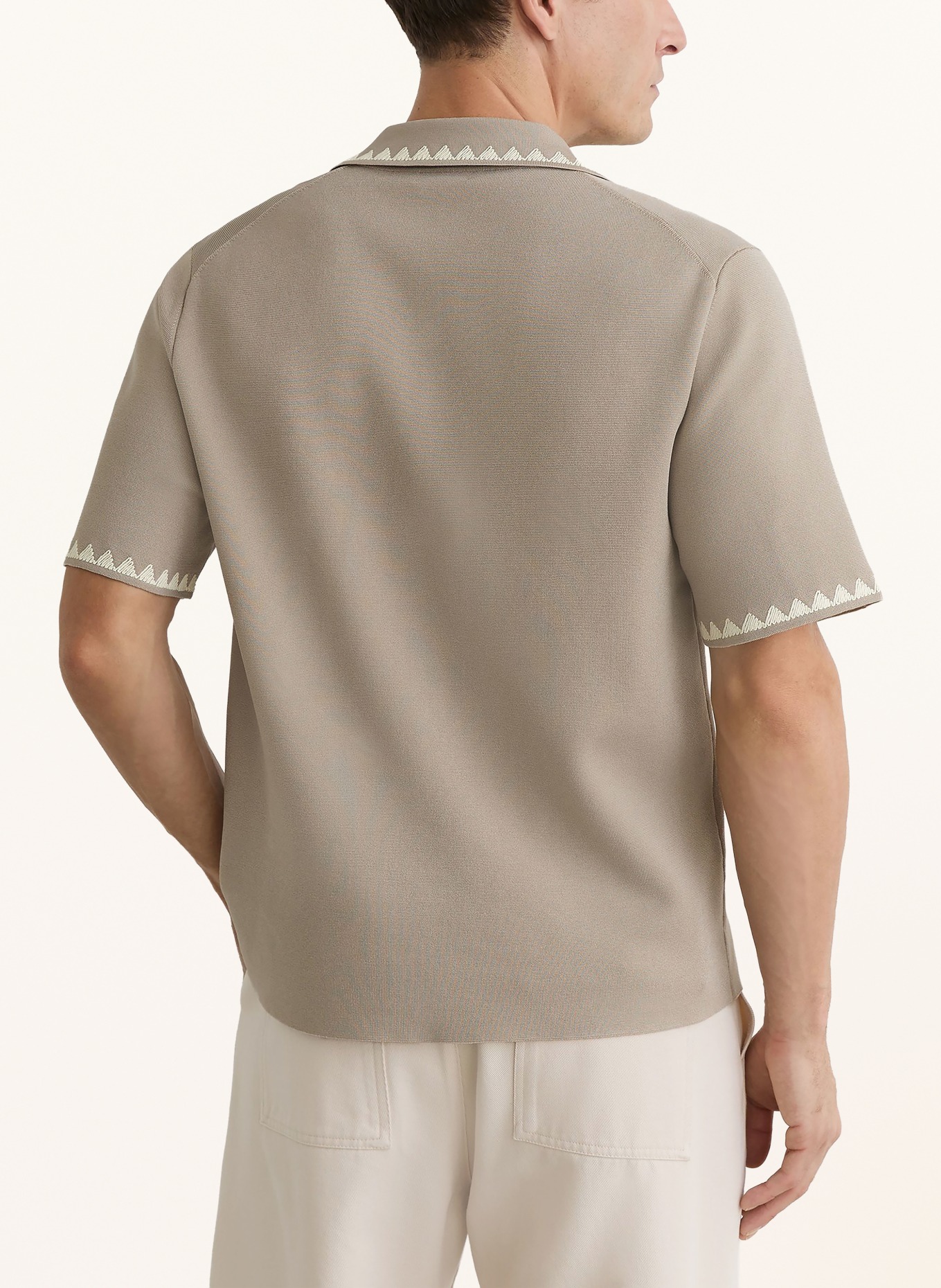 REISS Resorthemd FOLIA Slim Fit: BEIGE / WIT