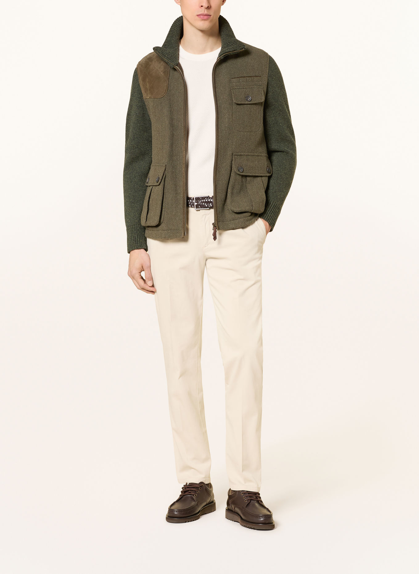 HABSBURG Fieldjacket HIRSCHENAU im Materialmix: OLIV