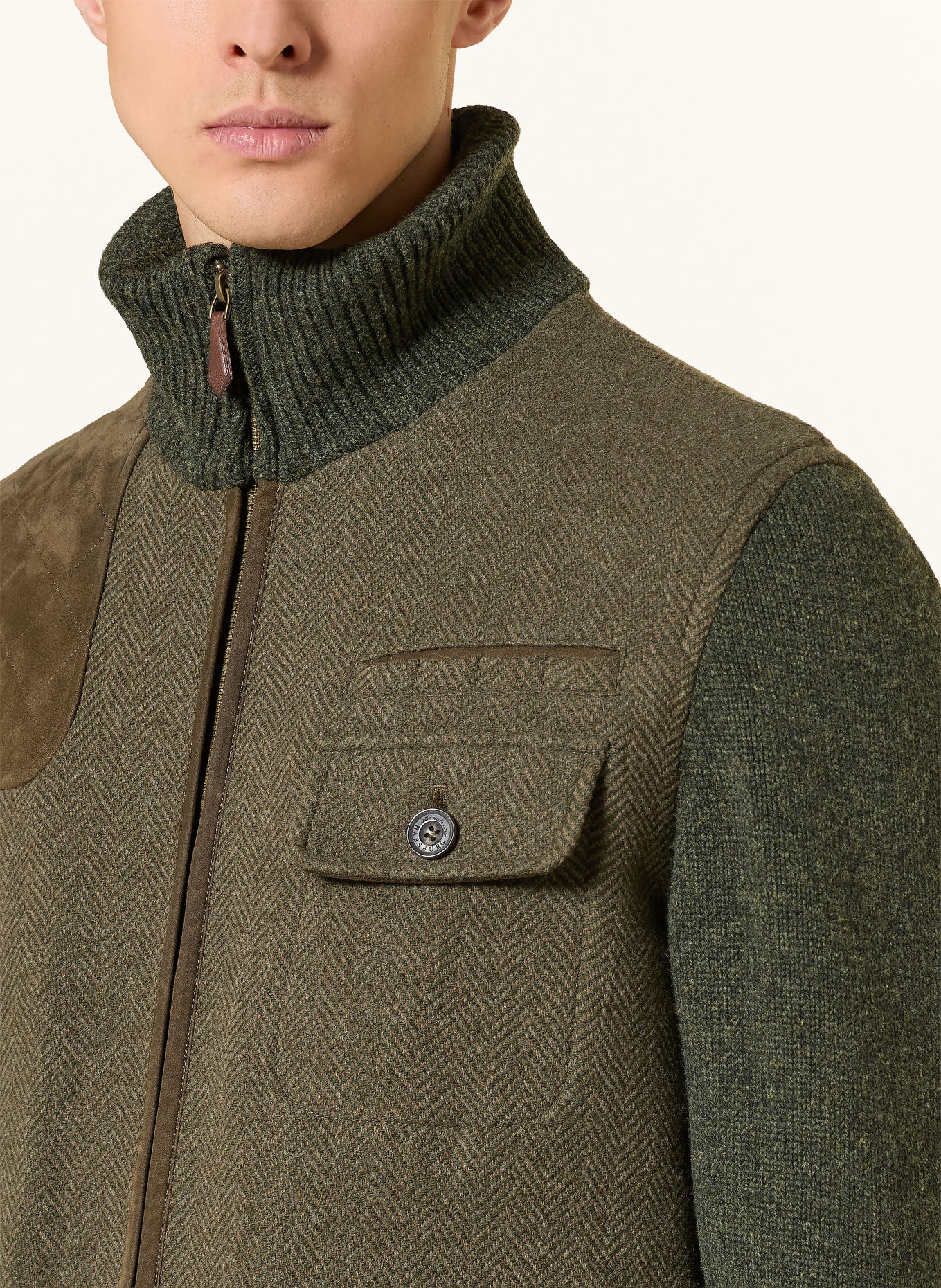 HABSBURG Fieldjacket HIRSCHENAU im Materialmix: OLIV