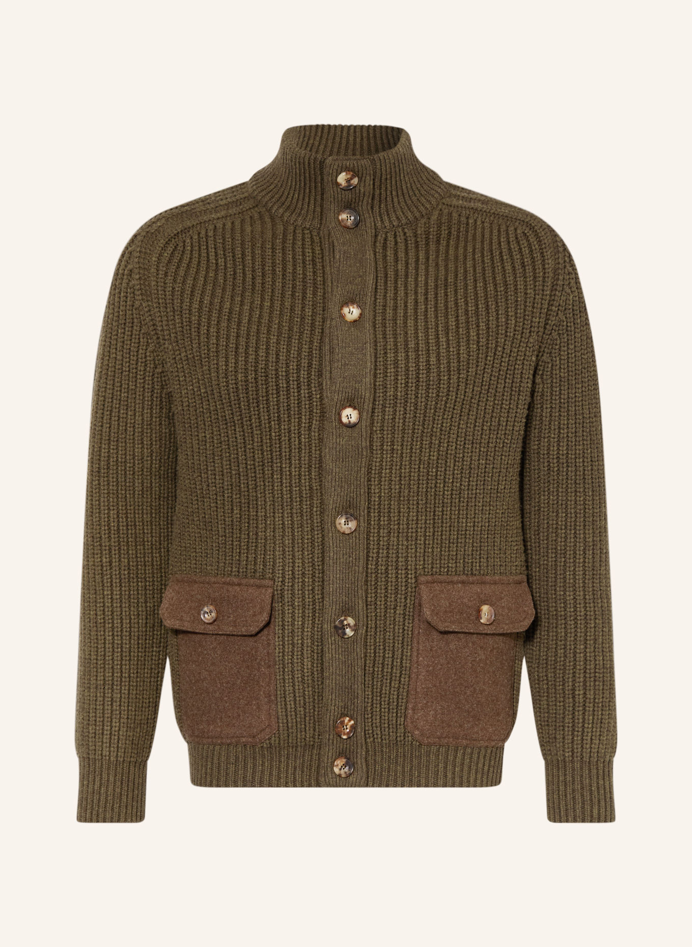 HABSBURG Gebreid vest AURELIO: KAKI