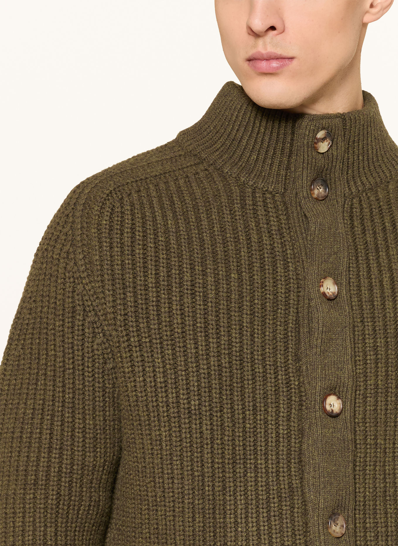 HABSBURG Gebreid vest AURELIO: KAKI