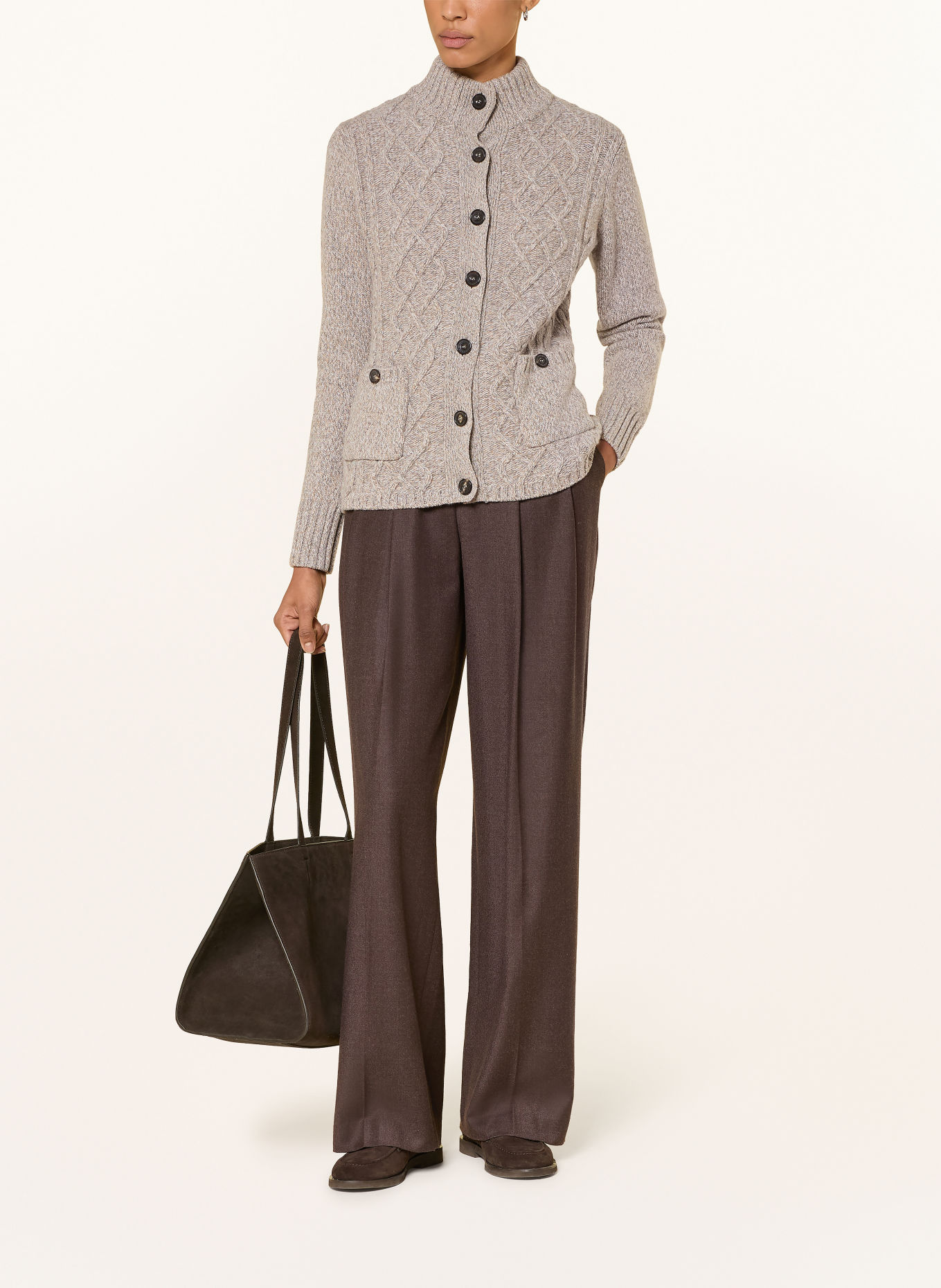 HABSBURG Strickjacke ARIELLA: BEIGE / GRAU