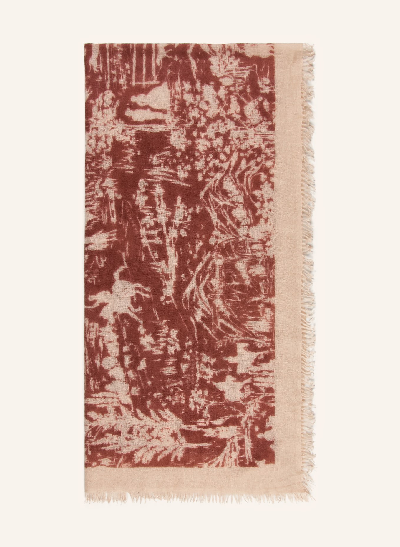 HABSBURG Cashmere-Schal: BEIGE / DUNKELROT