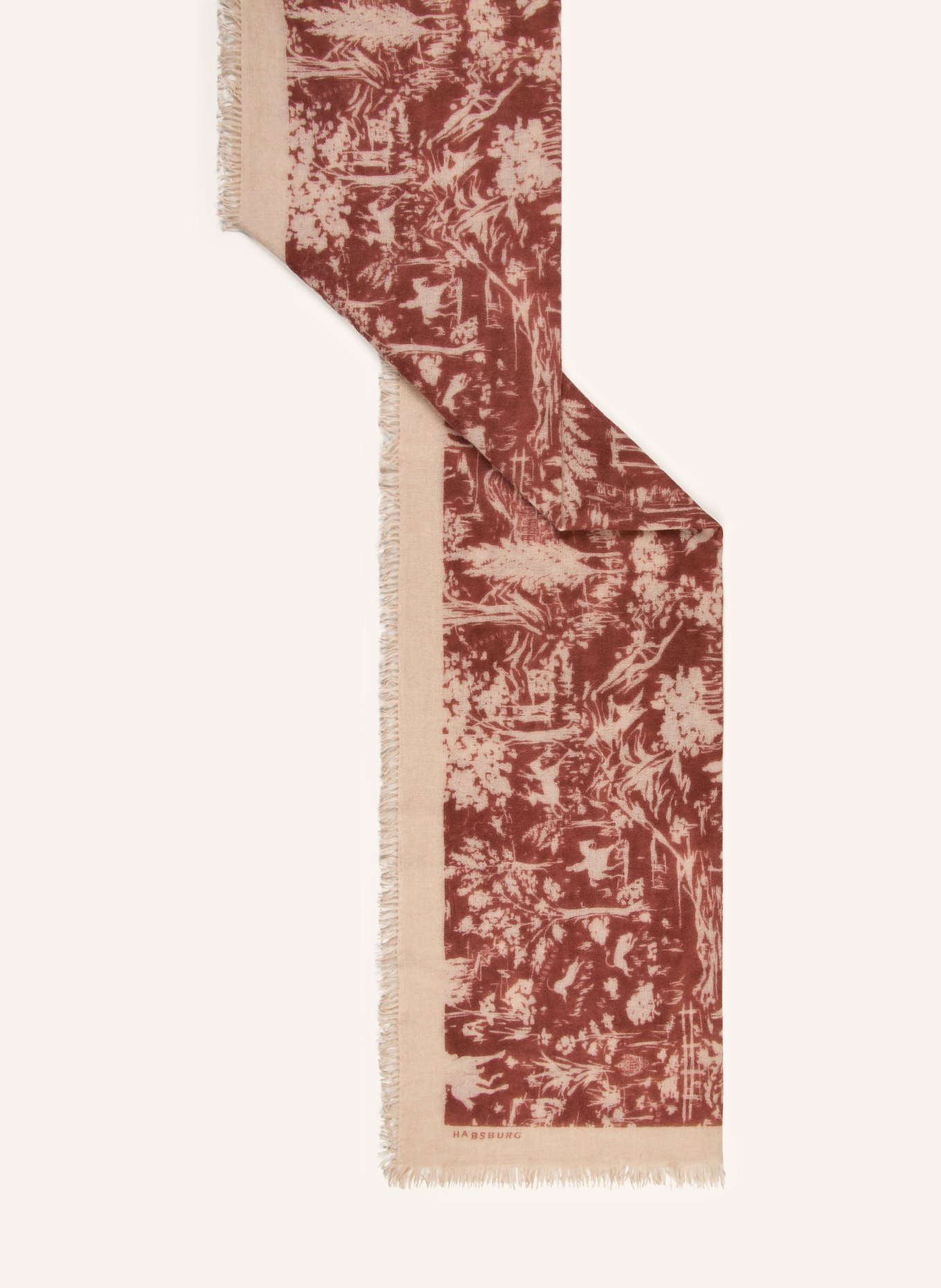 HABSBURG Cashmere-Schal: BEIGE / DUNKELROT