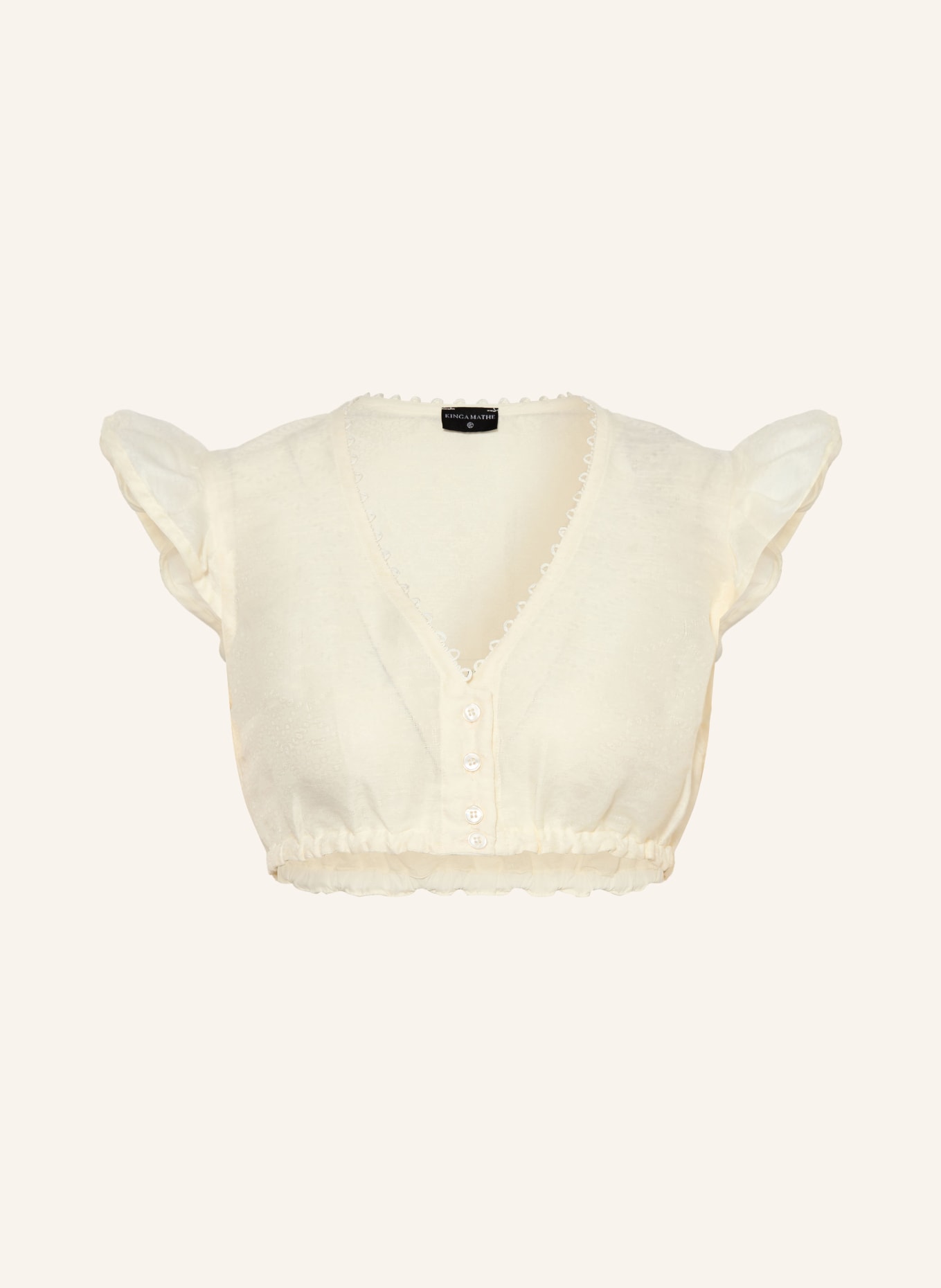 KINGA MATHE Blouse dirndl KIKI en jacquard: ÉCRU