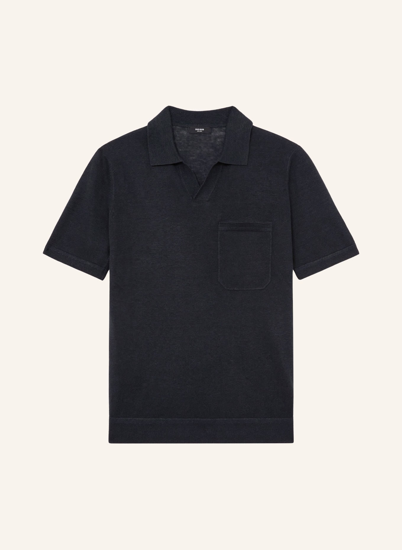 REISS FAIRMONT Knit Polo Shirt: DARK BLUE