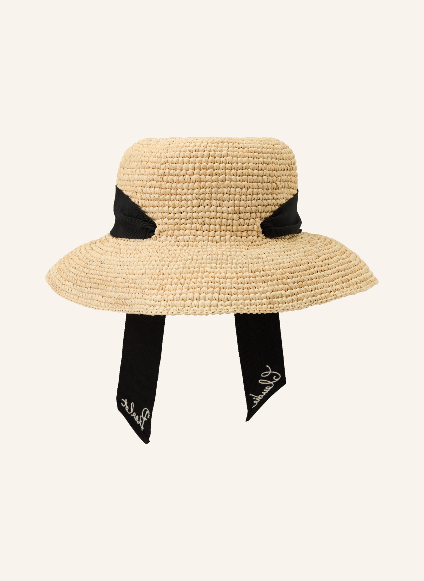 CLAUDIE PIERLOT Strohhut: BEIGE / SCHWARZ