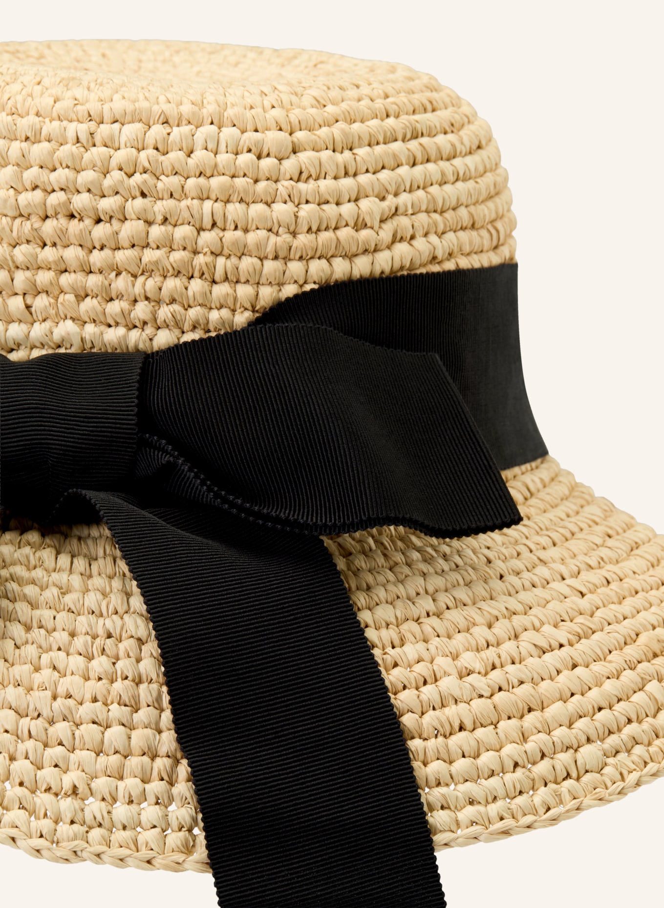 CLAUDIE PIERLOT Strohhut: BEIGE / SCHWARZ