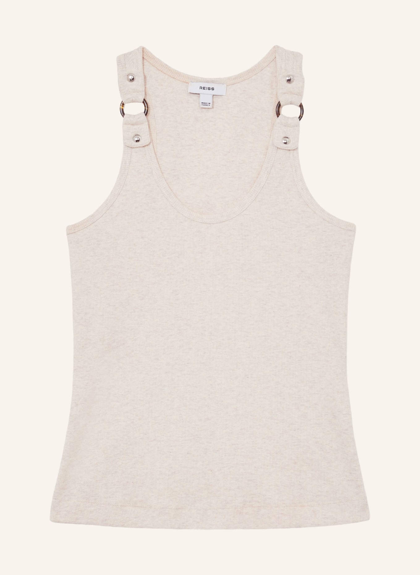 REISS Top BELLA met studs: BEIGE
