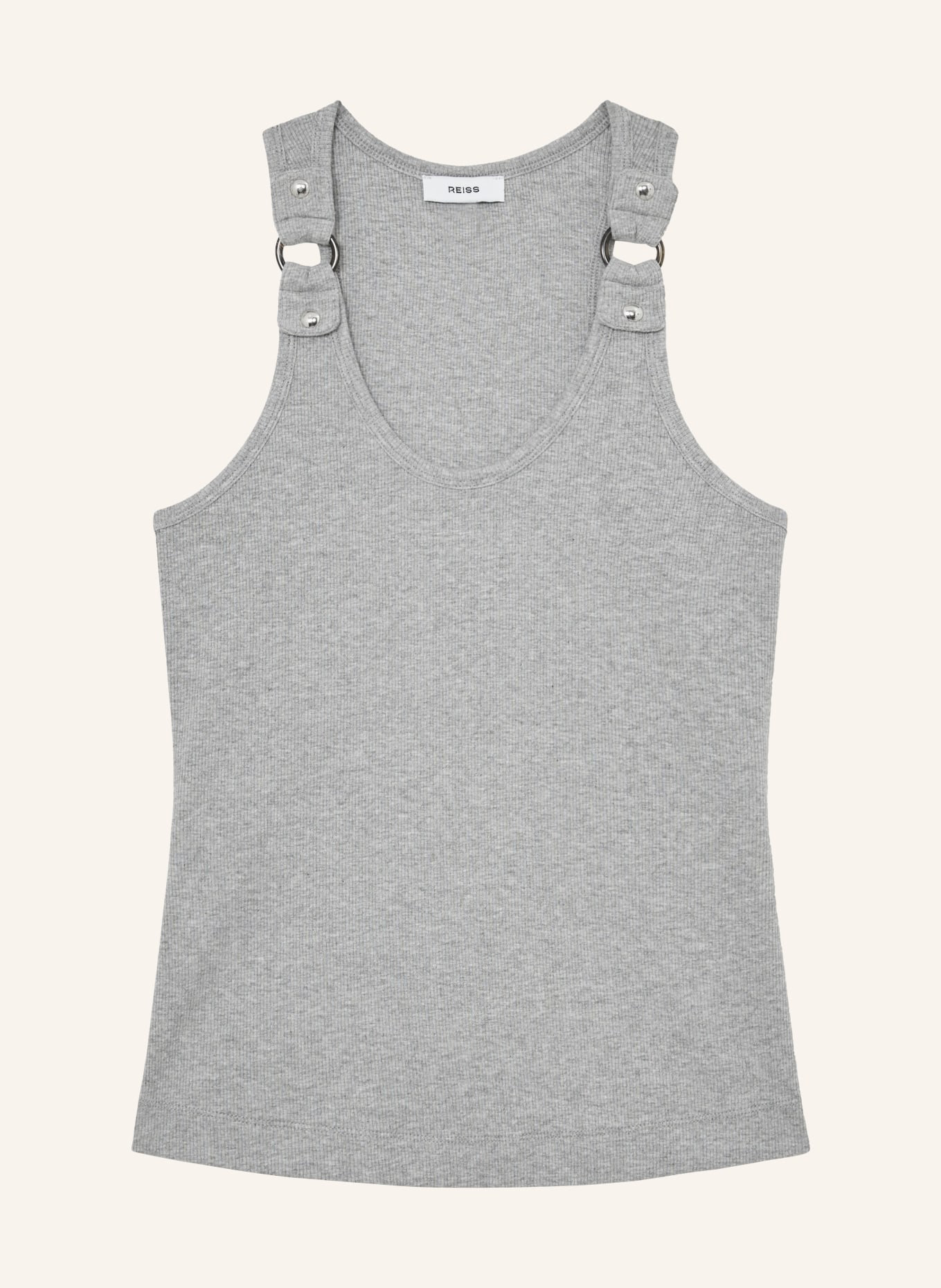 REISS Top BELLA avec rivets: GRIS