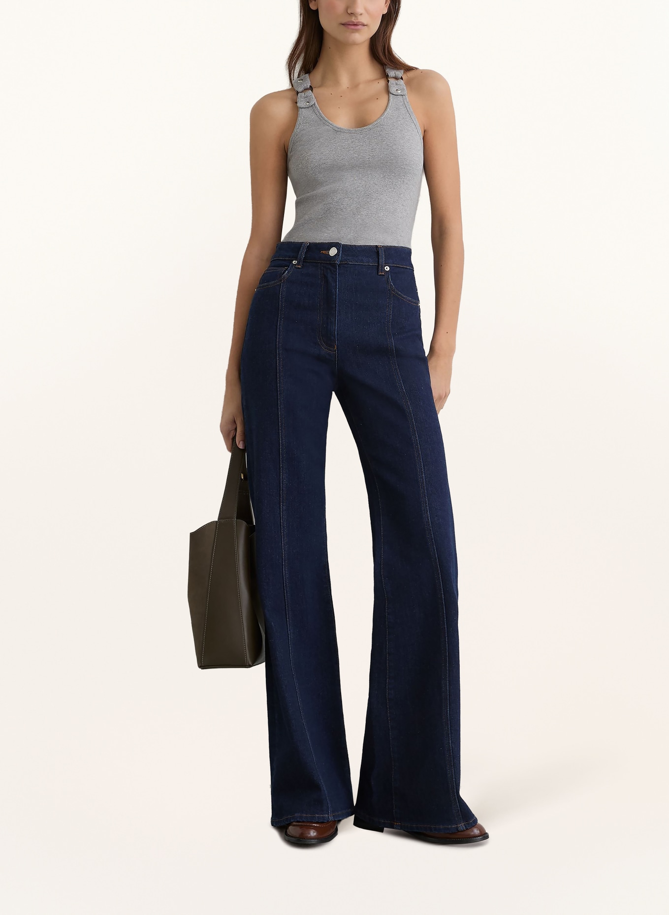 REISS Top BELLA avec rivets: GRIS