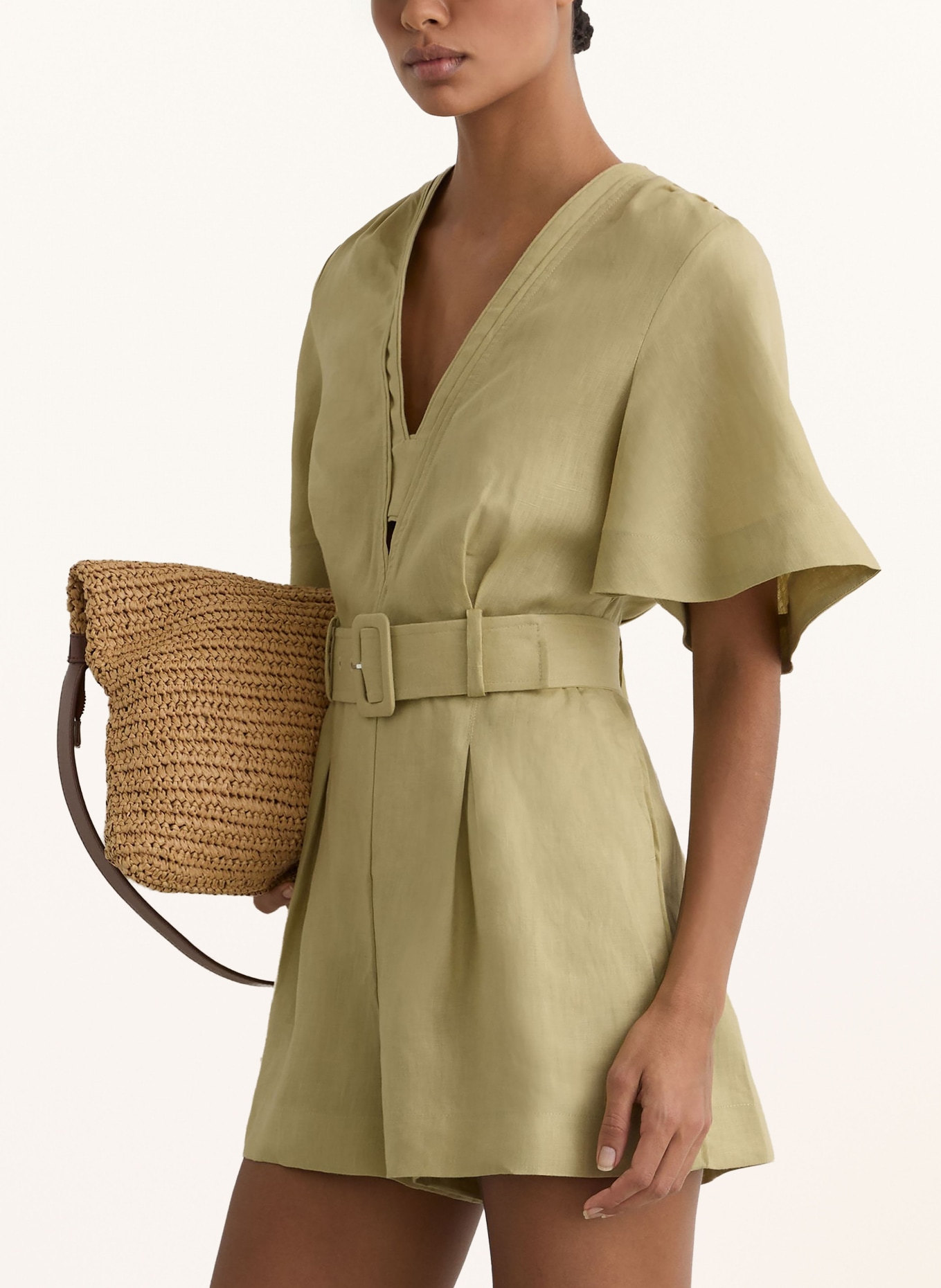 REISS SANSI Jumpsuit: BEIGE