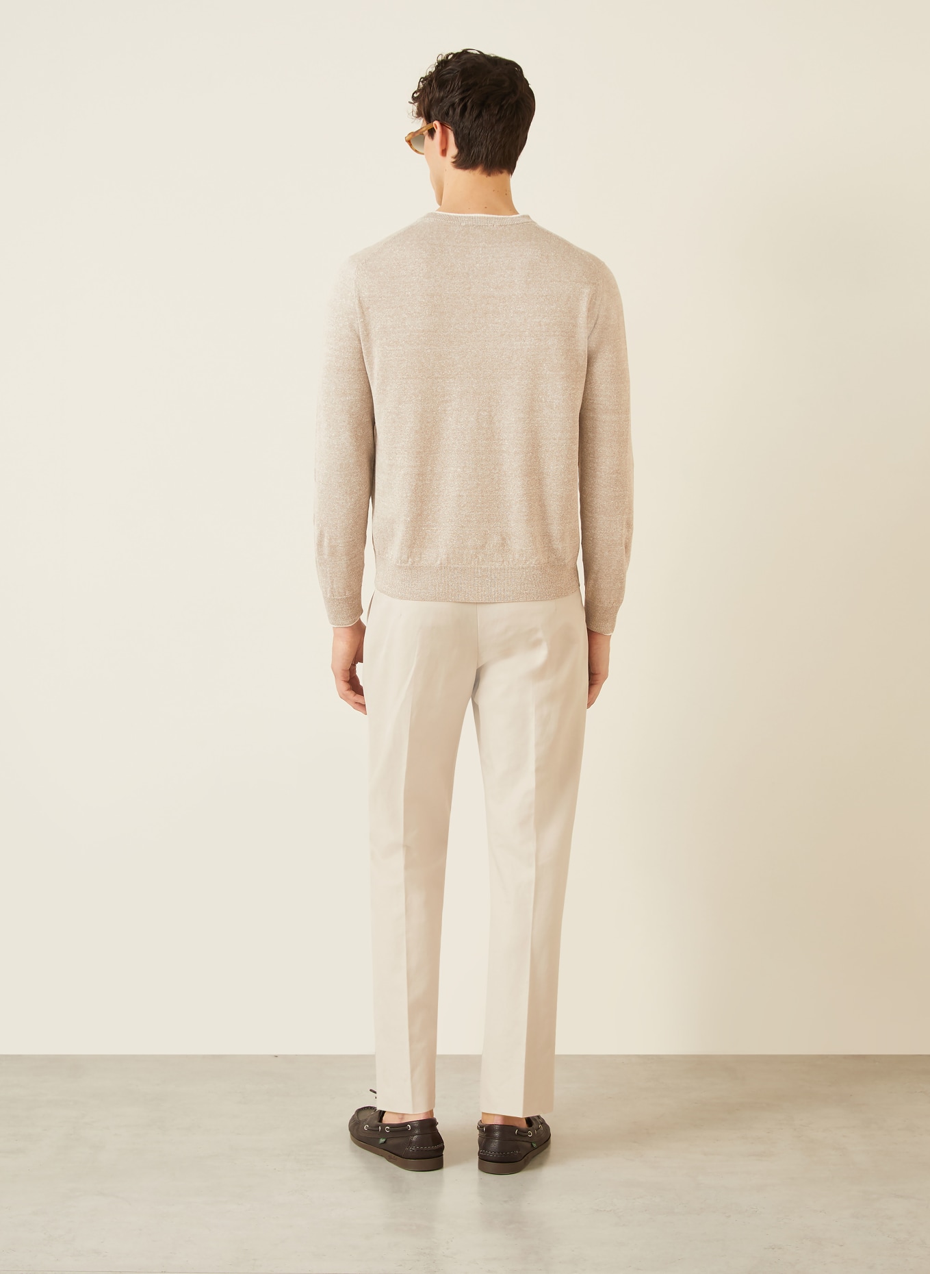 FIORONI Trui met linnen: TAUPE