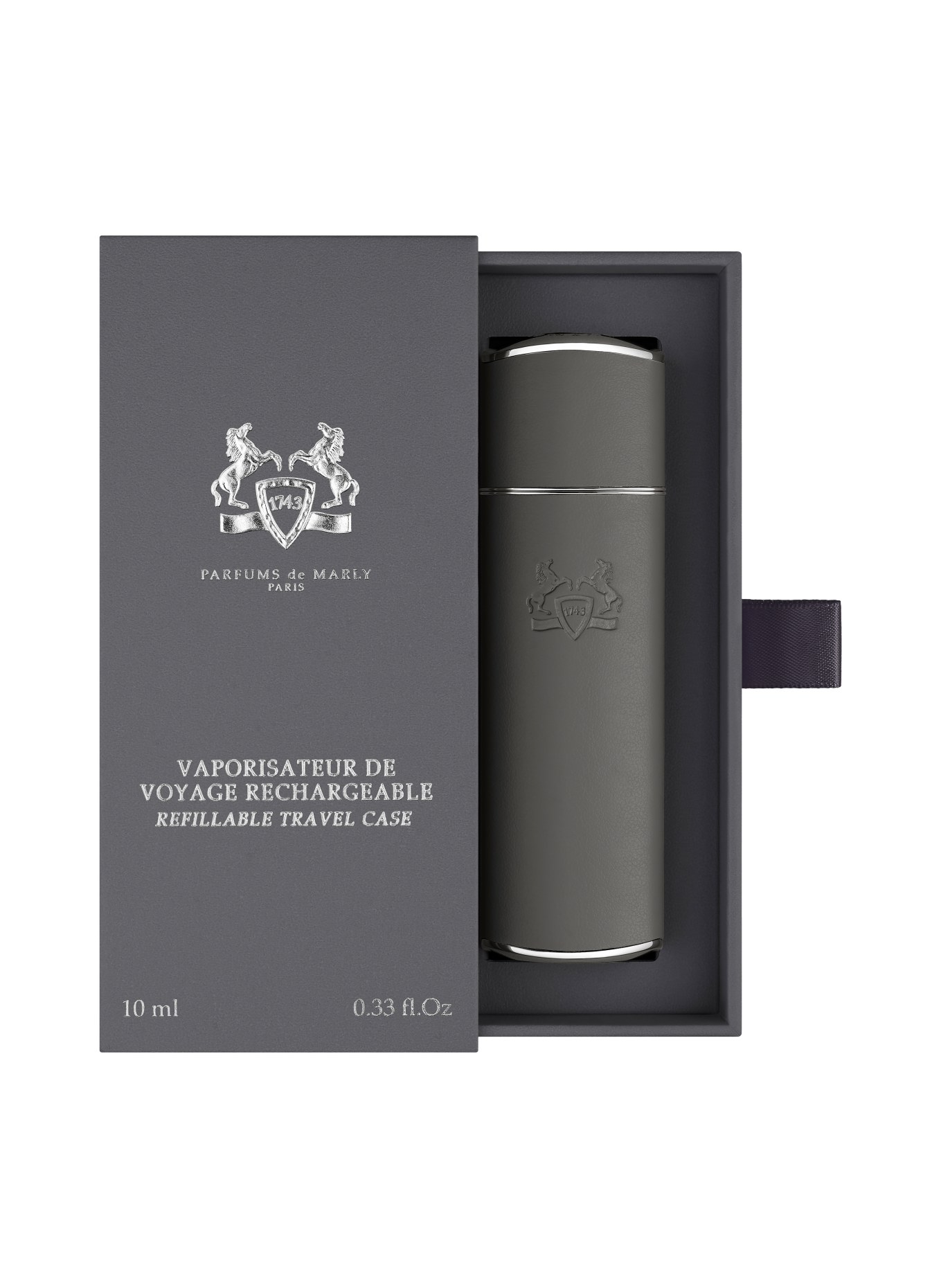 PARFUMS de MARLY TRAVEL CASE MASCULINE REFILLABLE: GREY