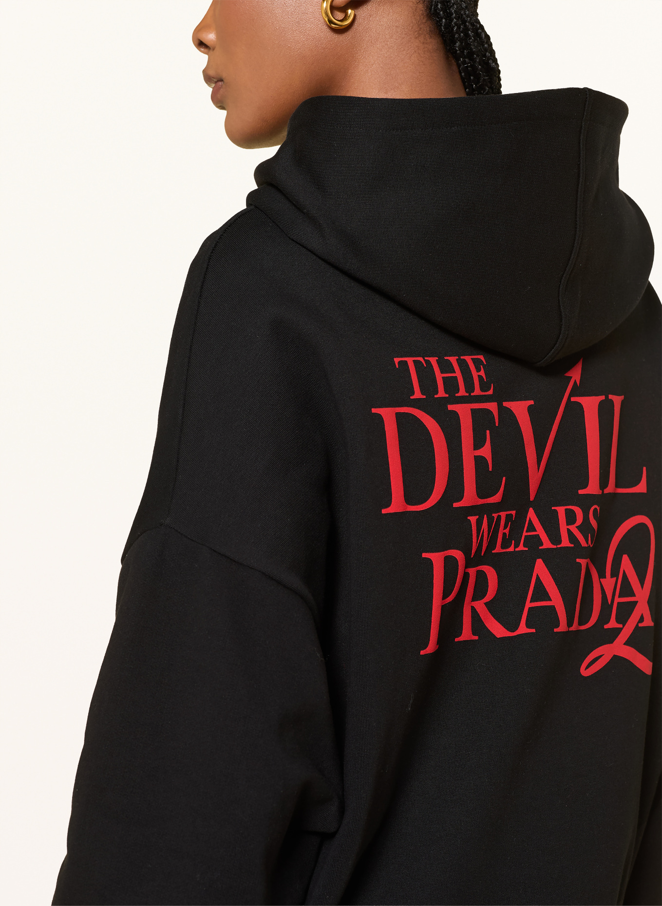 The Devil Wears Prada Oversized-Hoodie: SCHWARZ / ROT