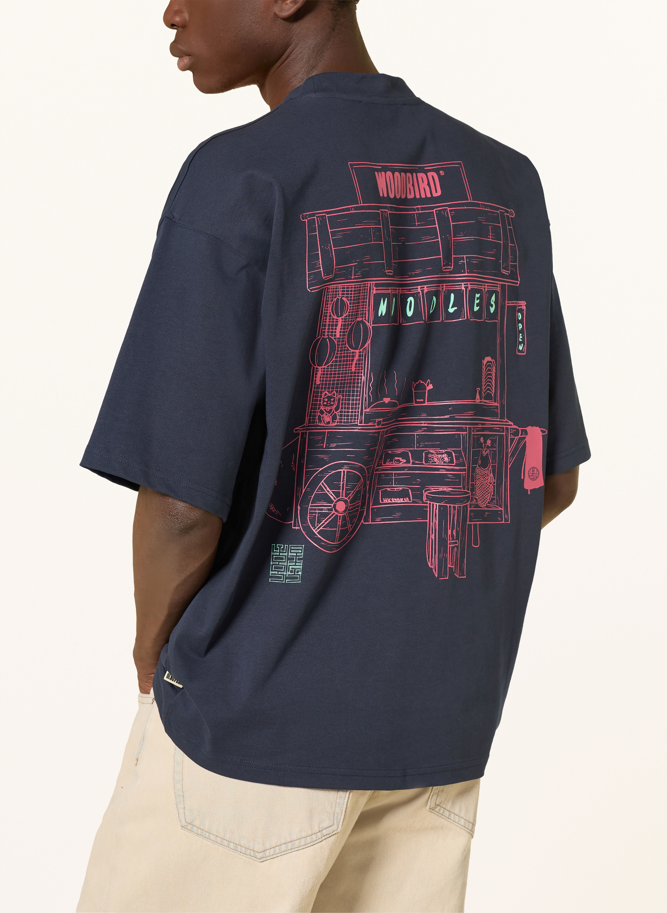 WOODBIRD T-Shirt WBBEAM: DUNKELBLAU / HELLROT / MINT