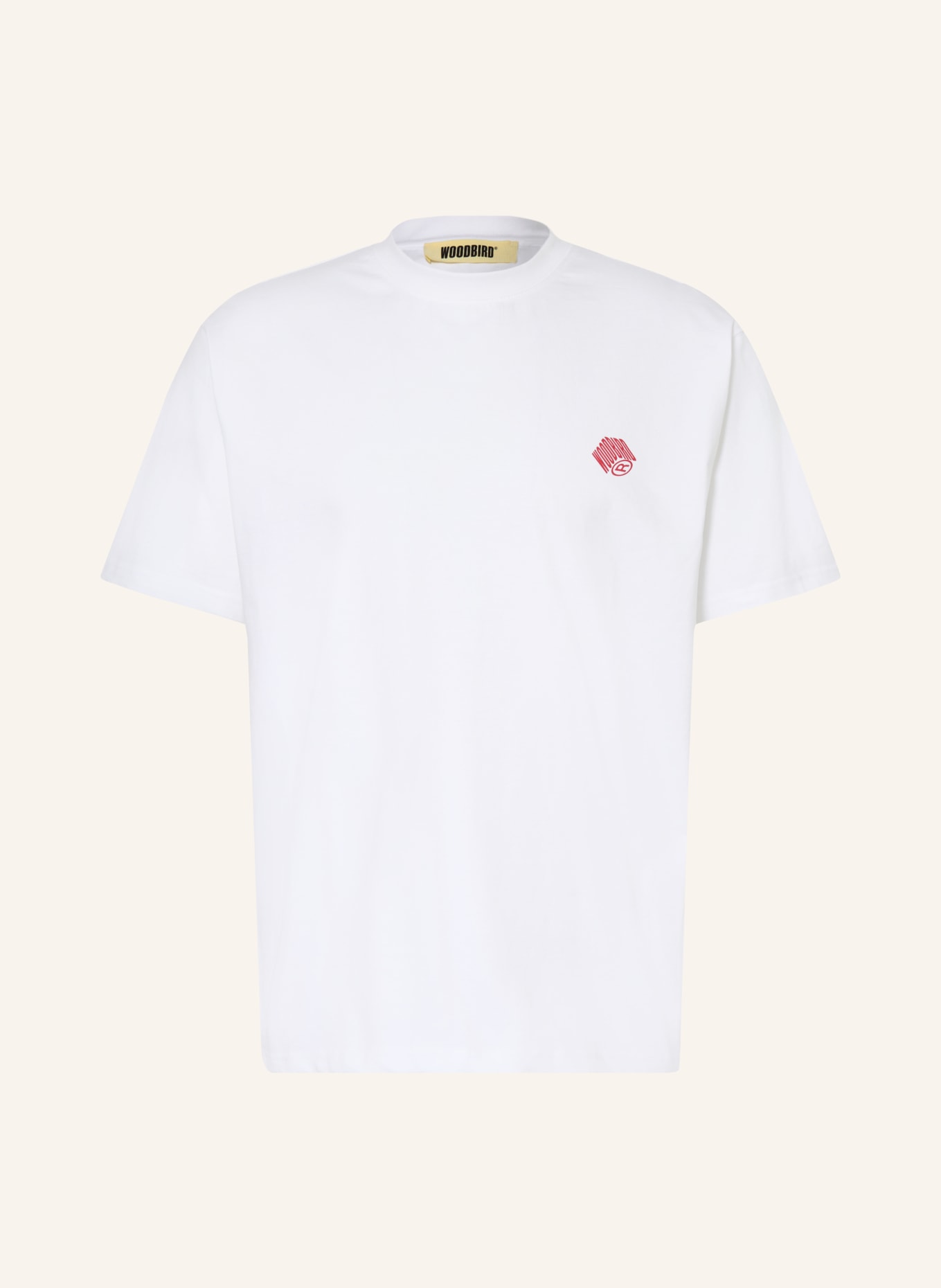 WOODBIRD T-Shirt WBBAINE: WEISS / ROT / DUNKELBLAU