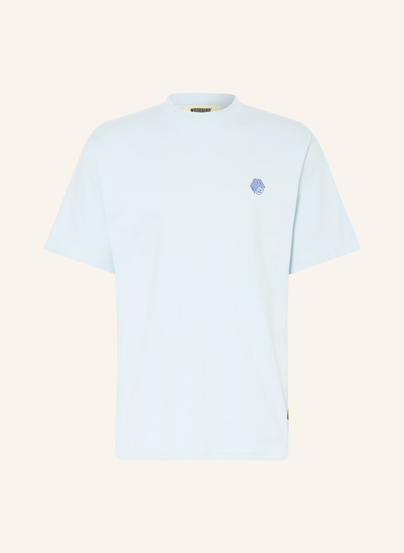 WOODBIRD T-Shirt WBBAINE: HELLBLAU / DUNKELBLAU / WEISS