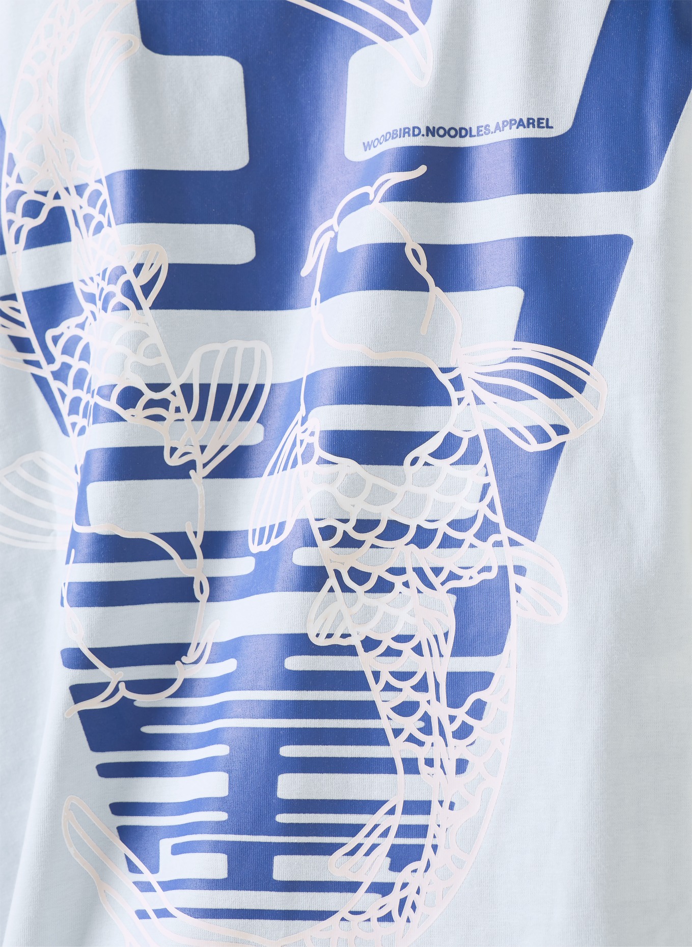 WOODBIRD T-Shirt WBBAINE: HELLBLAU / DUNKELBLAU / WEISS