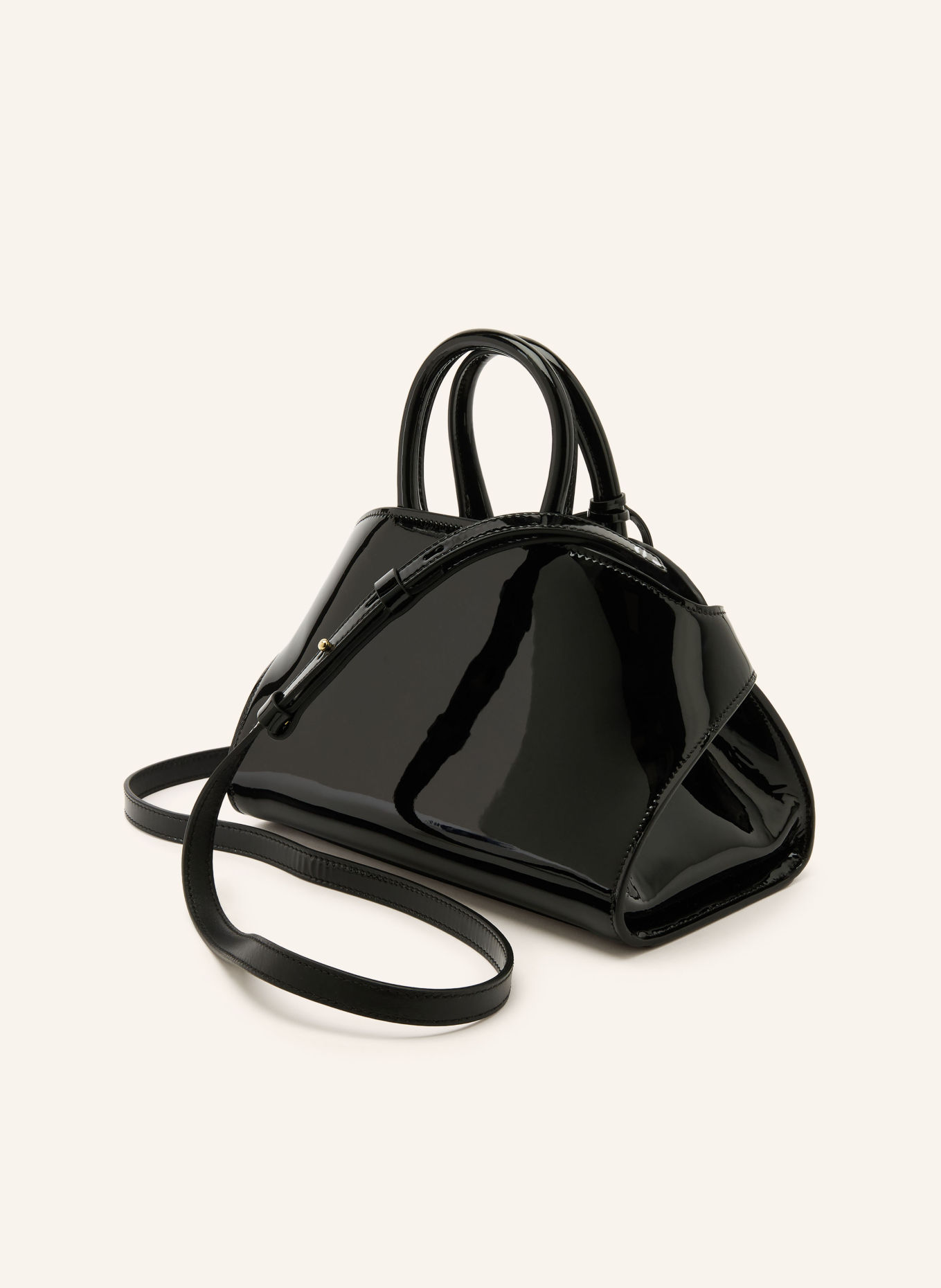 FERRAGAMO Schoudertas HUG MINI: ZWART / GOUD