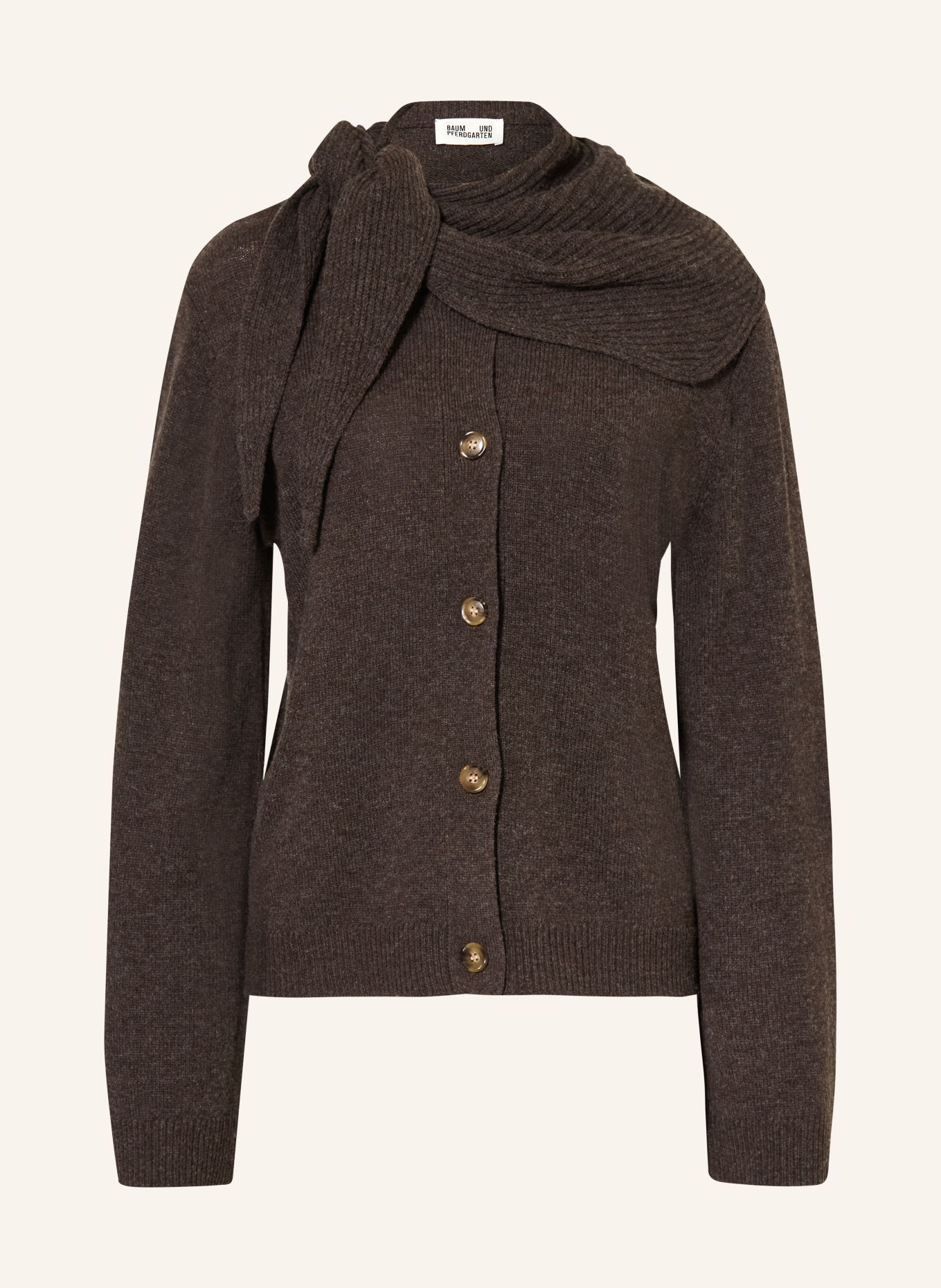 BAUM UND PFERDGARTEN Cardigan CLARINE din lână merino: GRI ÎNCHIS